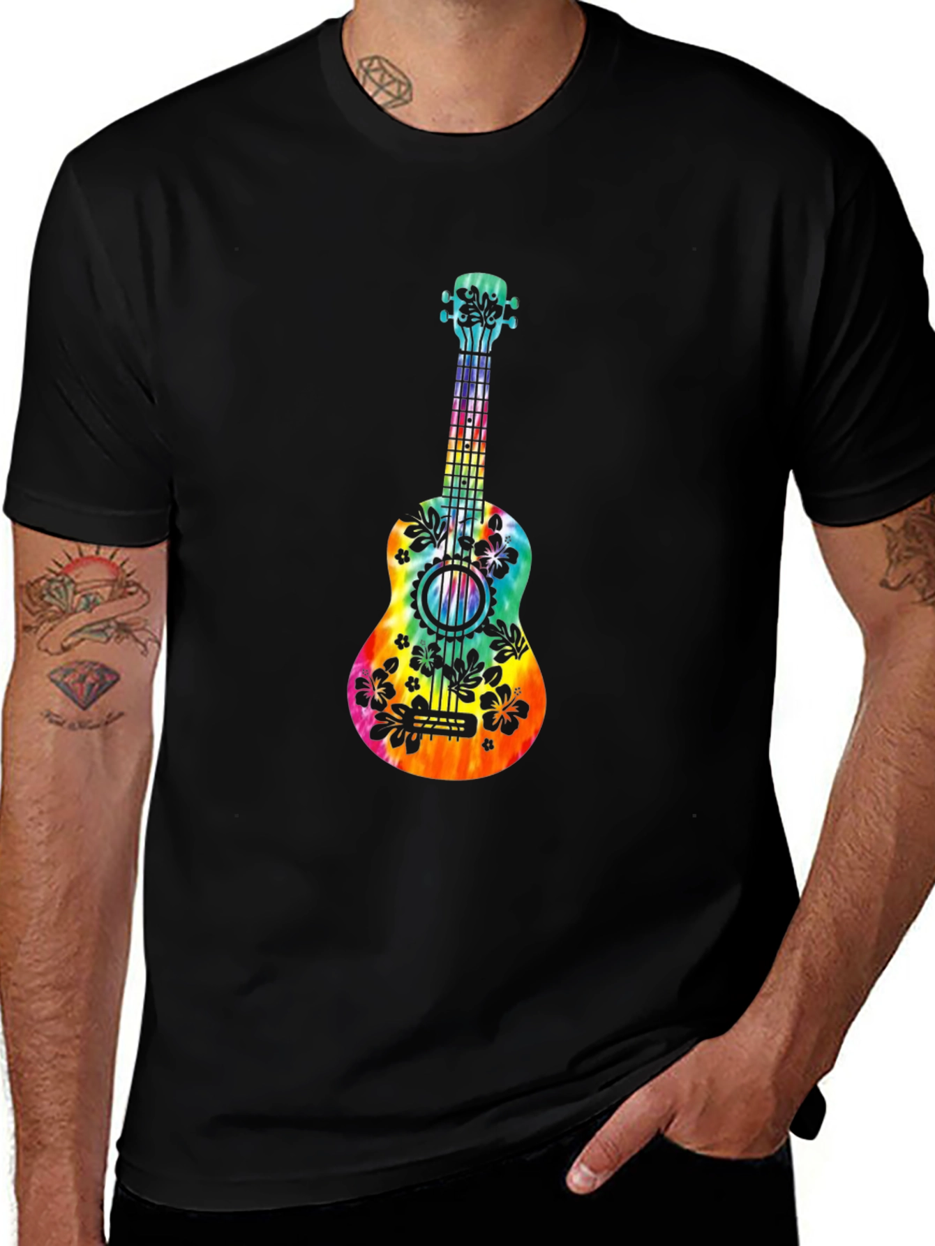 Variant 11 of Tie-Dye Ukulele Graphic T-Shirt