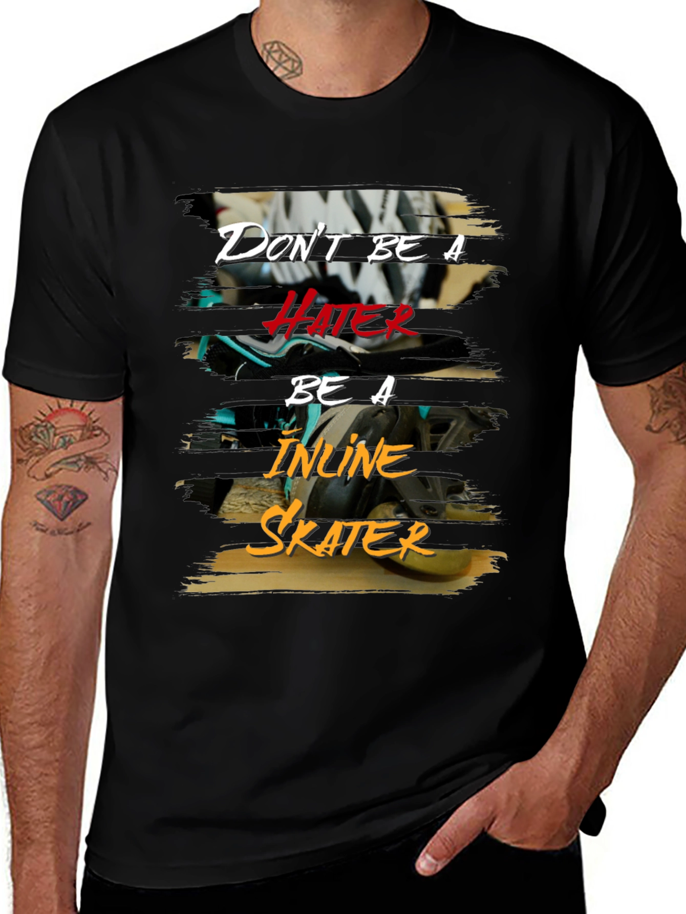 Variant 28 of Don't Be A Hater Inline Skater T-Shirt
