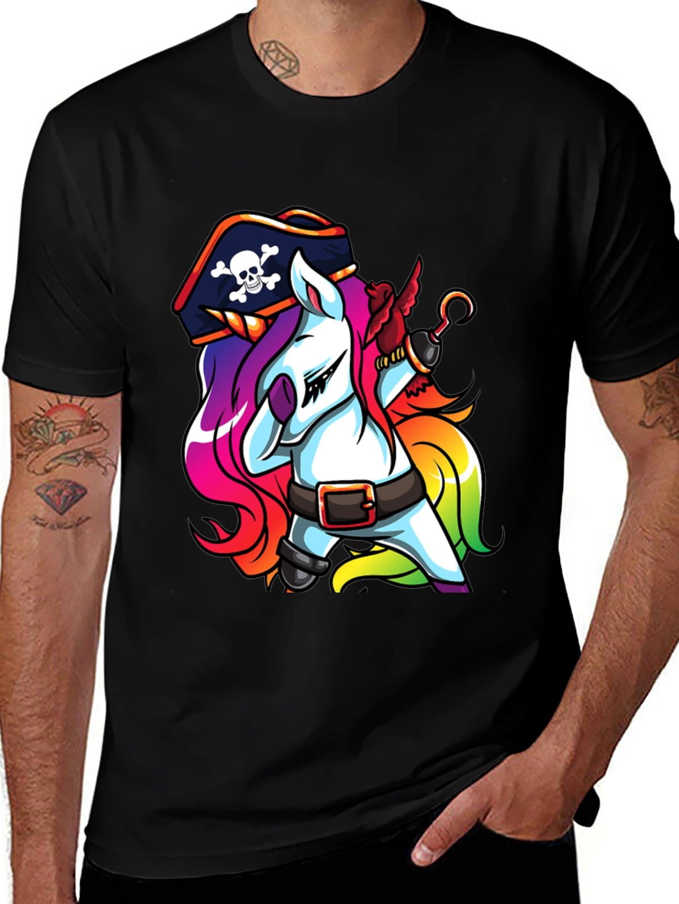 Variant 21 of Pirate Unicorn Black T-Shirt