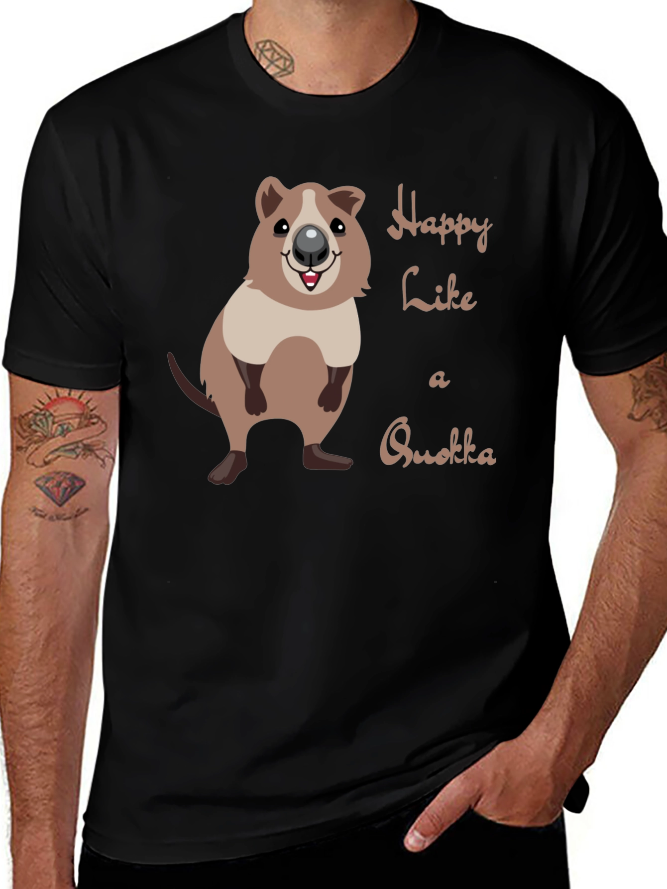Variant 7 of Happy Quokka T-Shirt - Soft Cotton, Unique Design