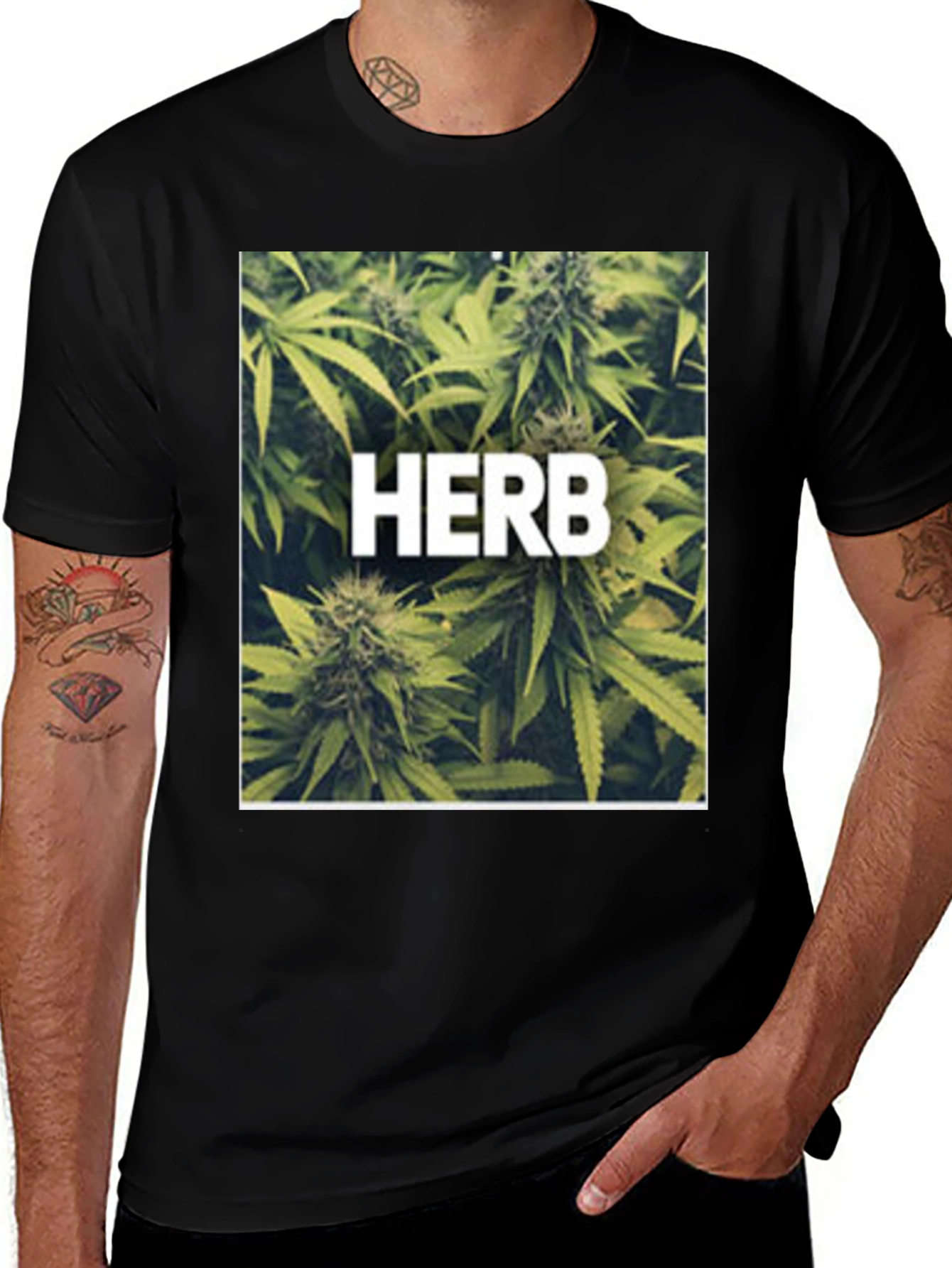 Variant 24 of Herb Graphic Black T-Shirt