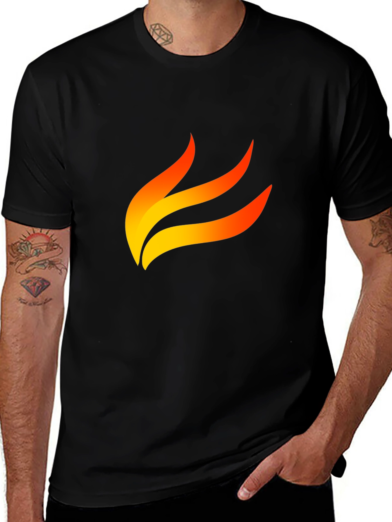 Variant 3 of Flame Graphic Black T-Shirt