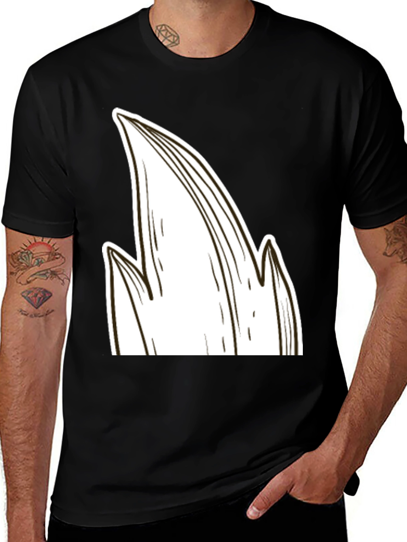 Unique Graphic Tee: Abstract Leaf Design