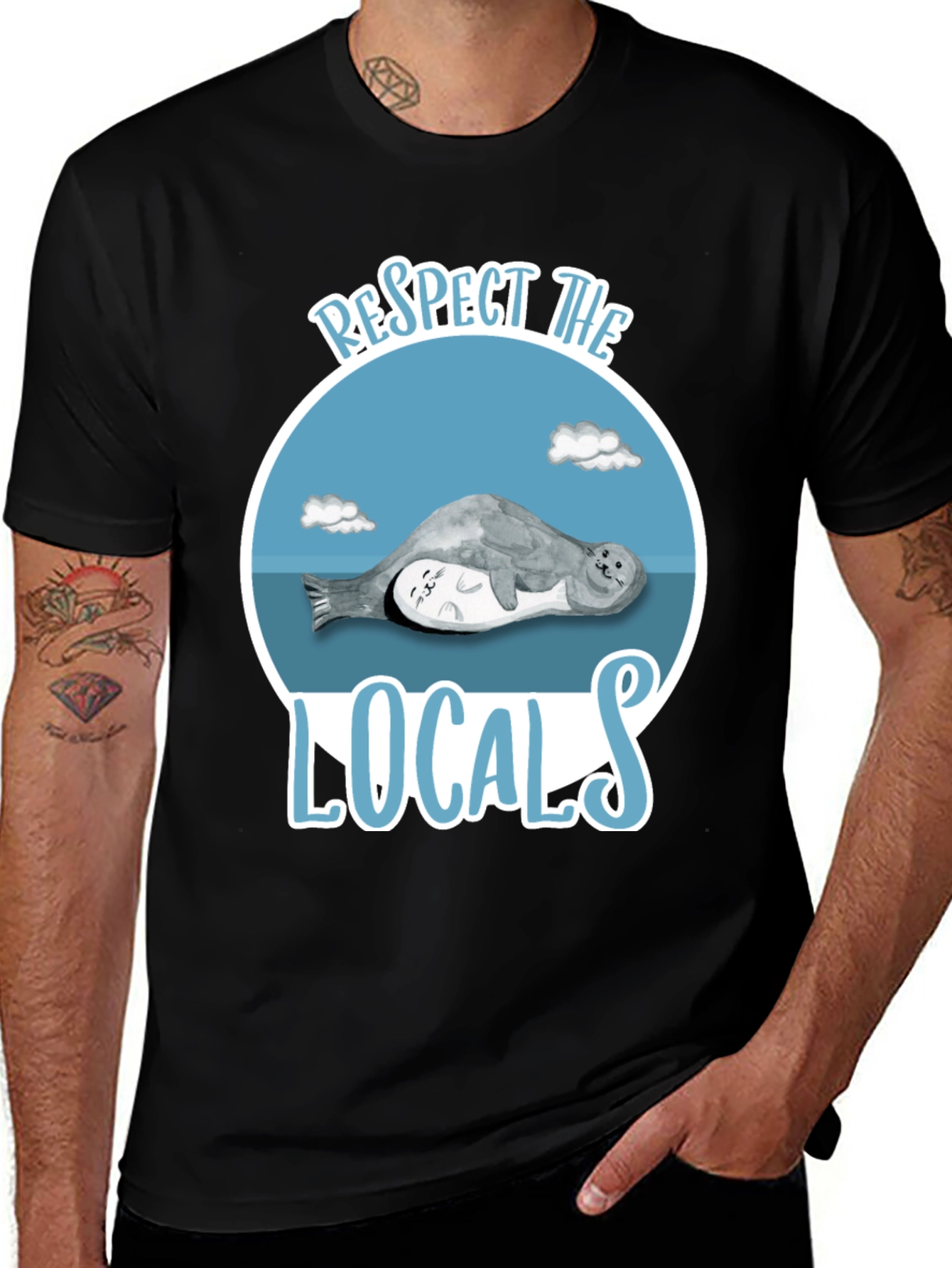 Variant 2 of Respect the Locals Seal Graphic T-Shirt