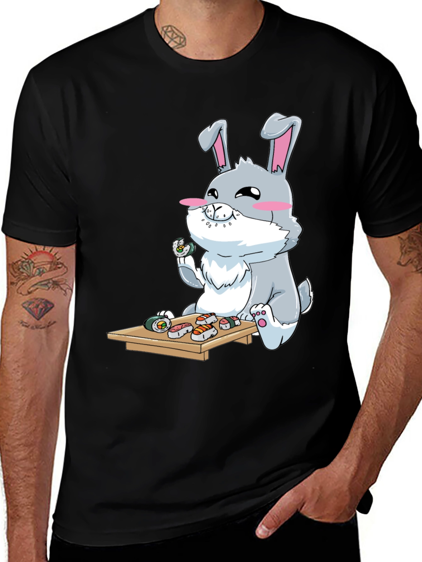Variant 7 of Sushi Loving Bunny Graphic T-Shirt