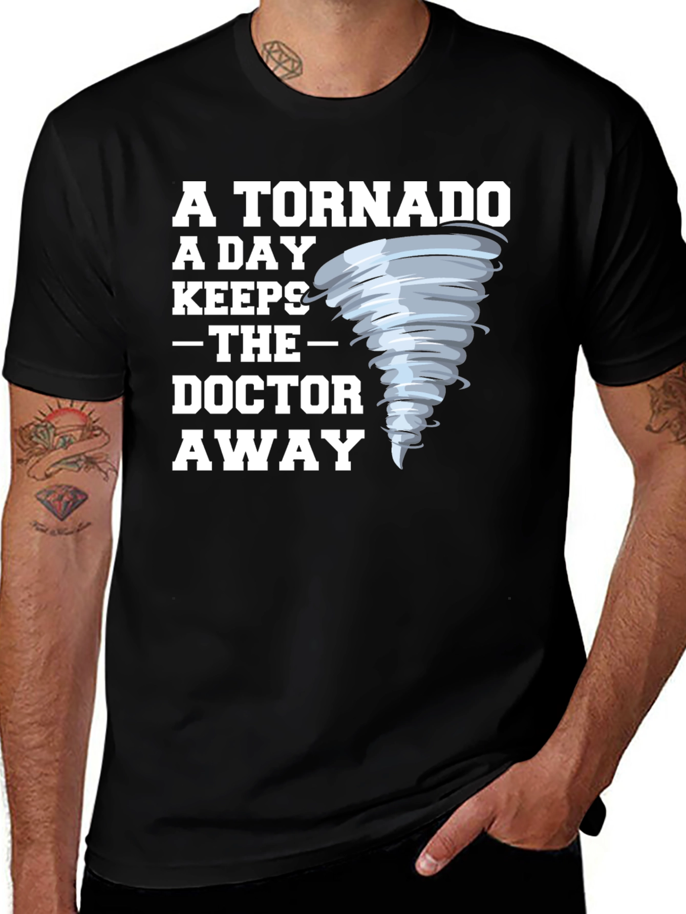 Variant 24 of Tornado A Day Keeps Doctor Away Graphic Tee