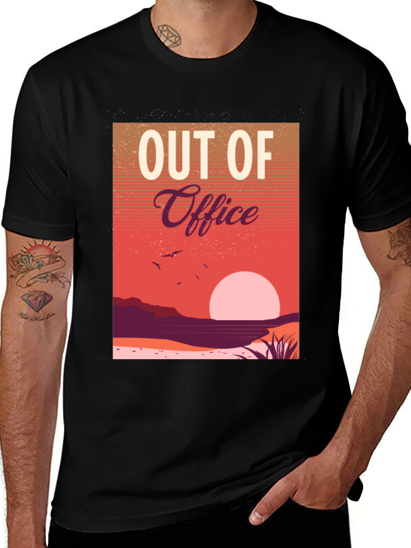 Black Out of Office Sunset Graphic Tee main image
