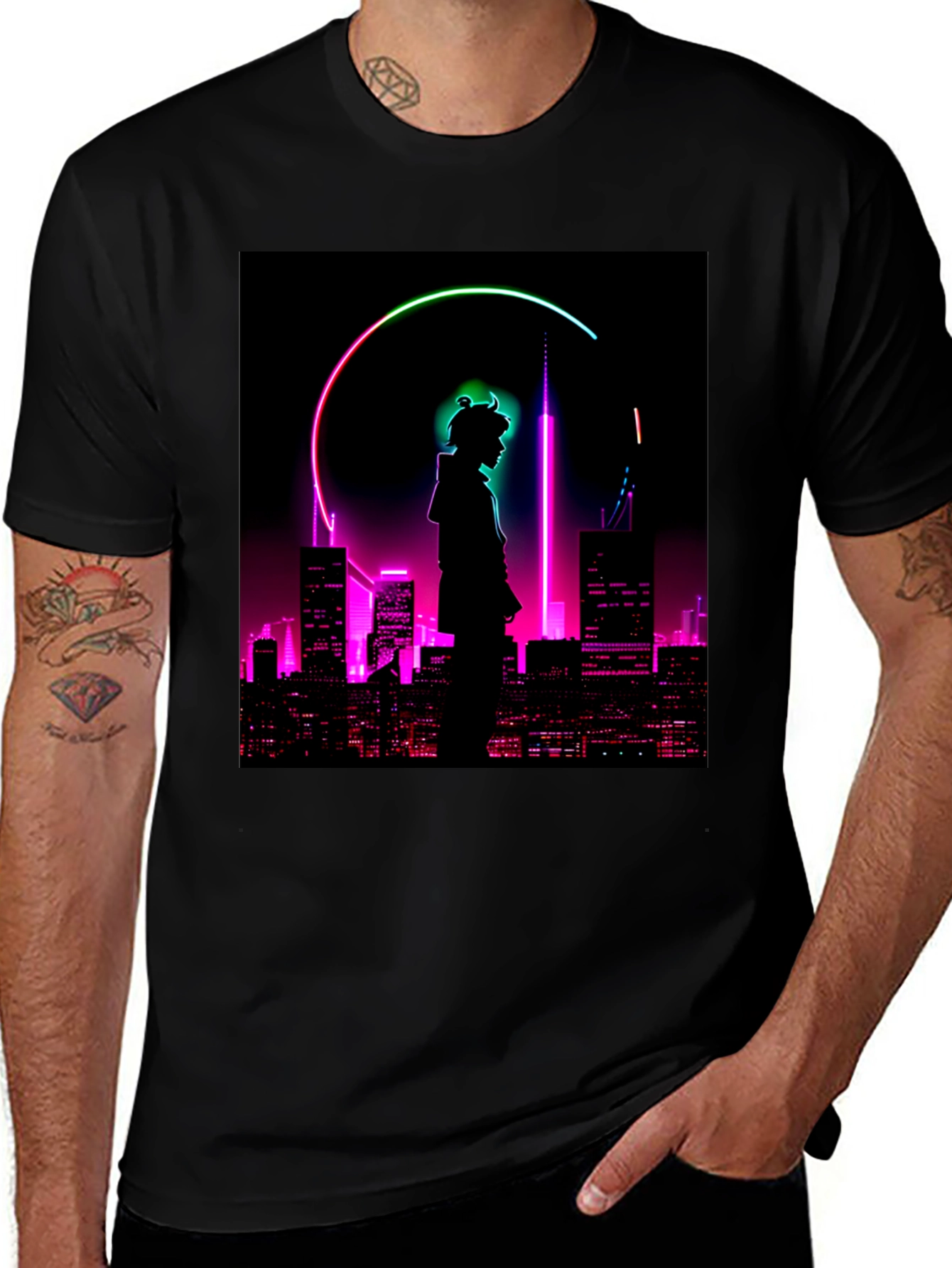 Variant 11 of Cyberpunk Cityscape Graphic T-Shirt