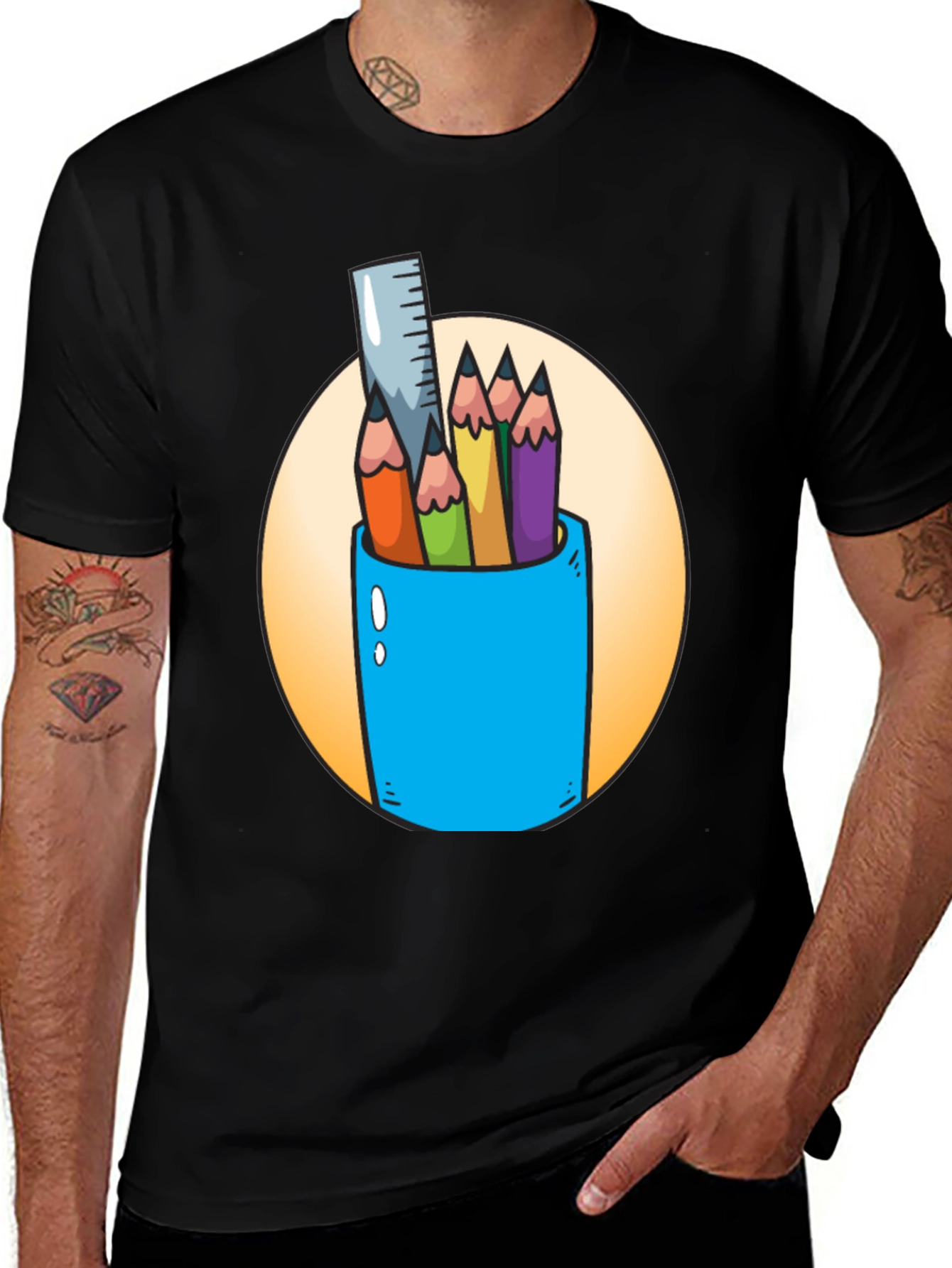 Variant 28 of Colorful Pencil Holder Graphic T-Shirt