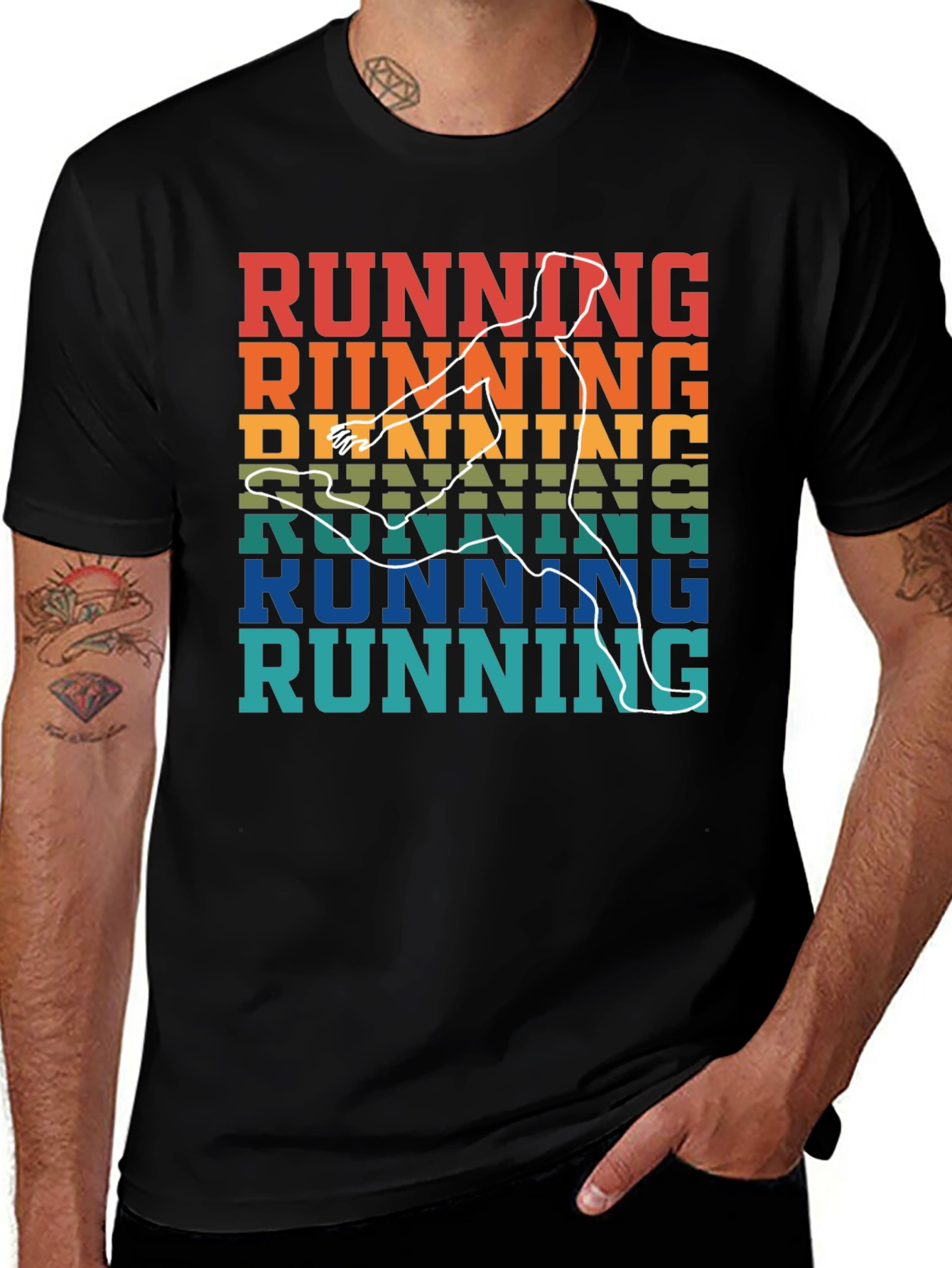 Variant 6 of Retro Running T-Shirt - Vintage Runner Design