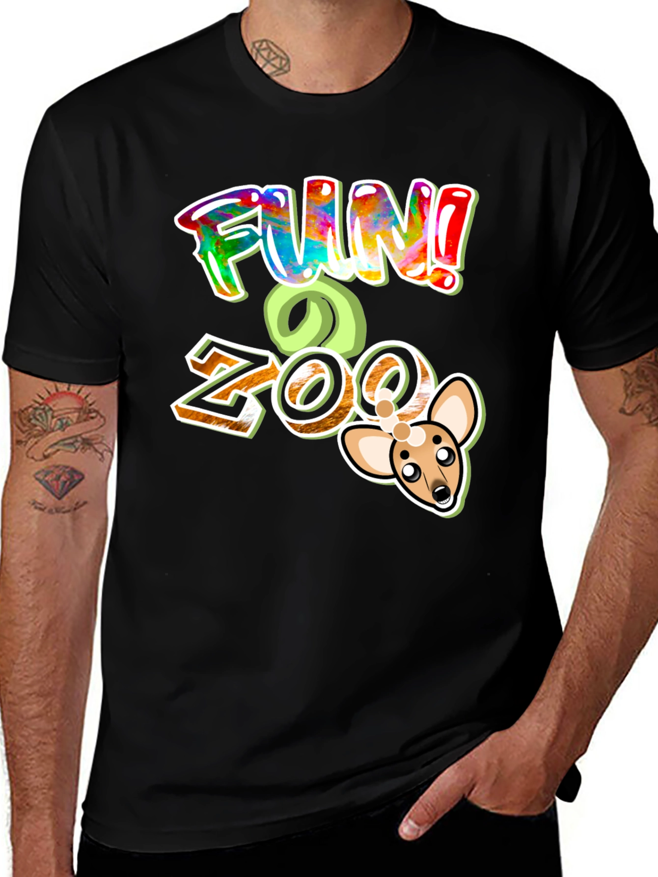 Variant 7 of Fun Zoo Black Graphic T-Shirt