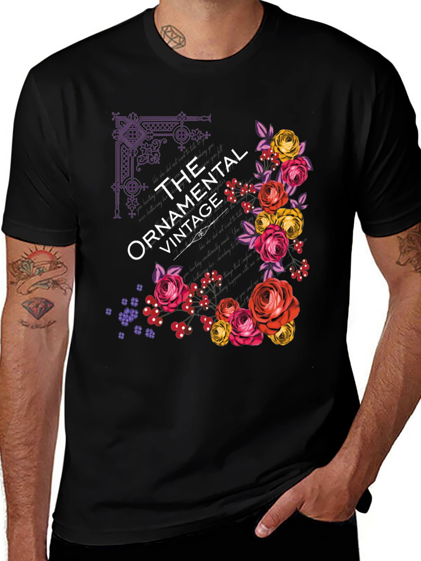 Variant 7 of Ornamental Vintage Floral Graphic Tee