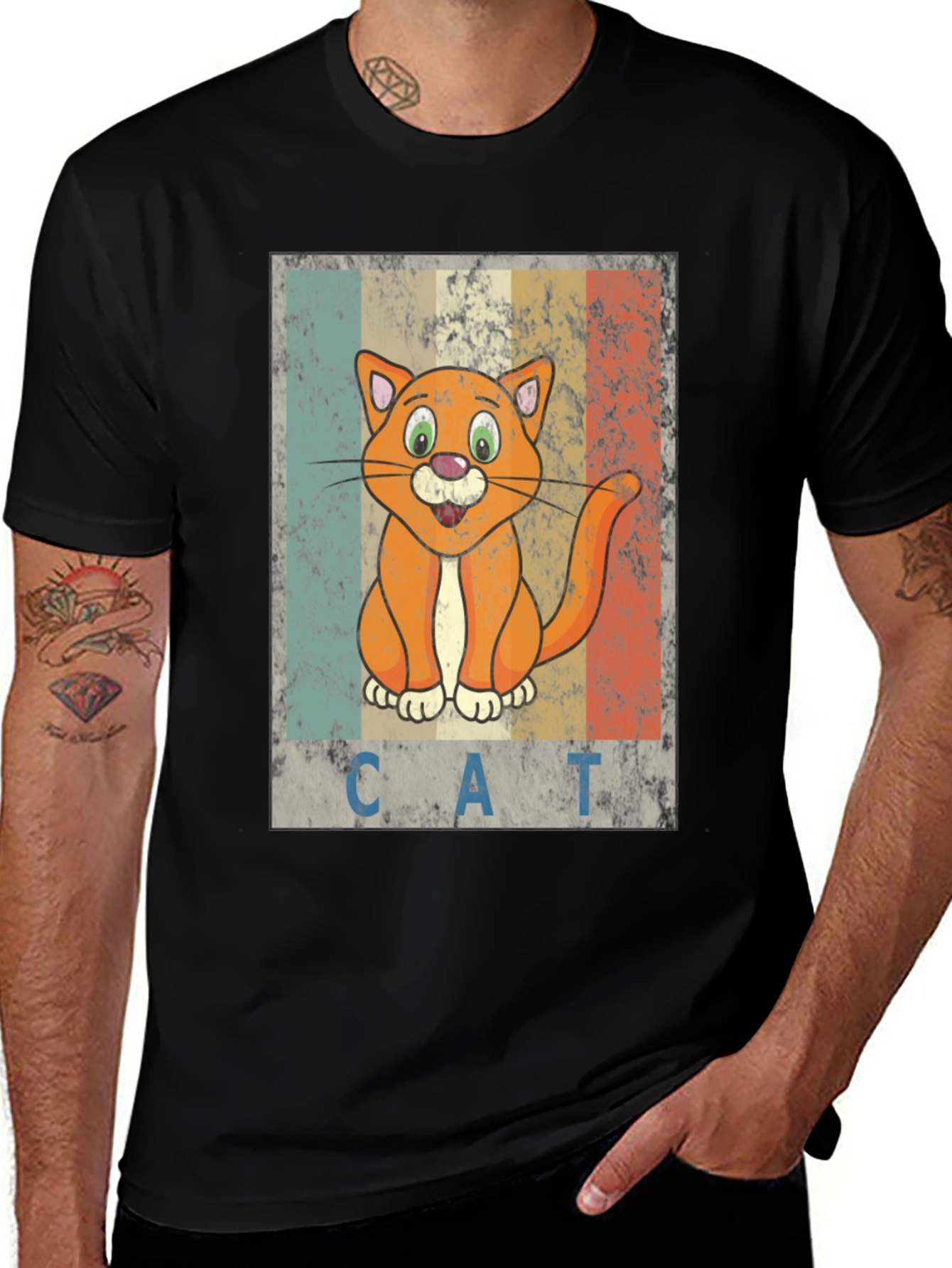 Variant 20 of Retro Cartoon Cat Graphic T-Shirt