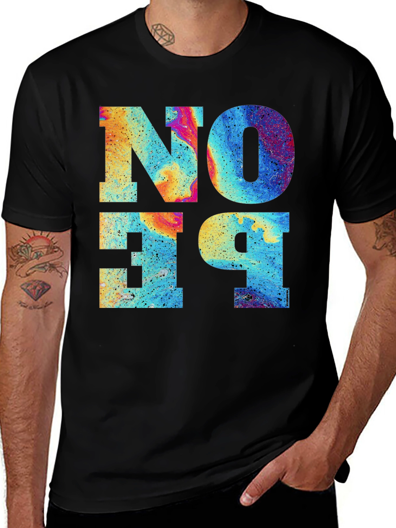 Variant 21 of Psychedelic No Be Square Graphic T-Shirt