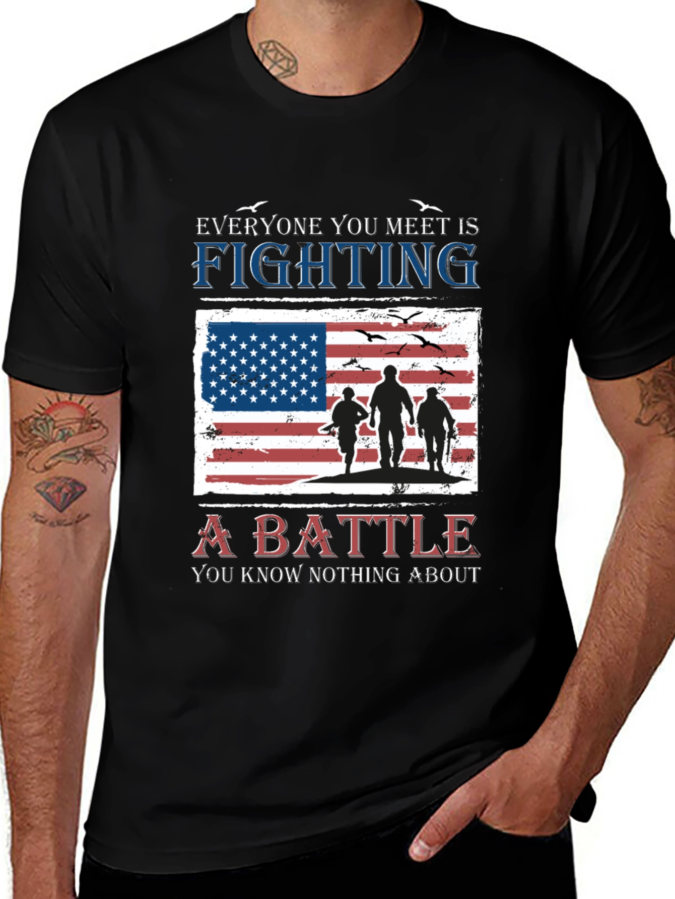 Variant 8 of Everyone You Meet is Fighting a Battle T-Shirt