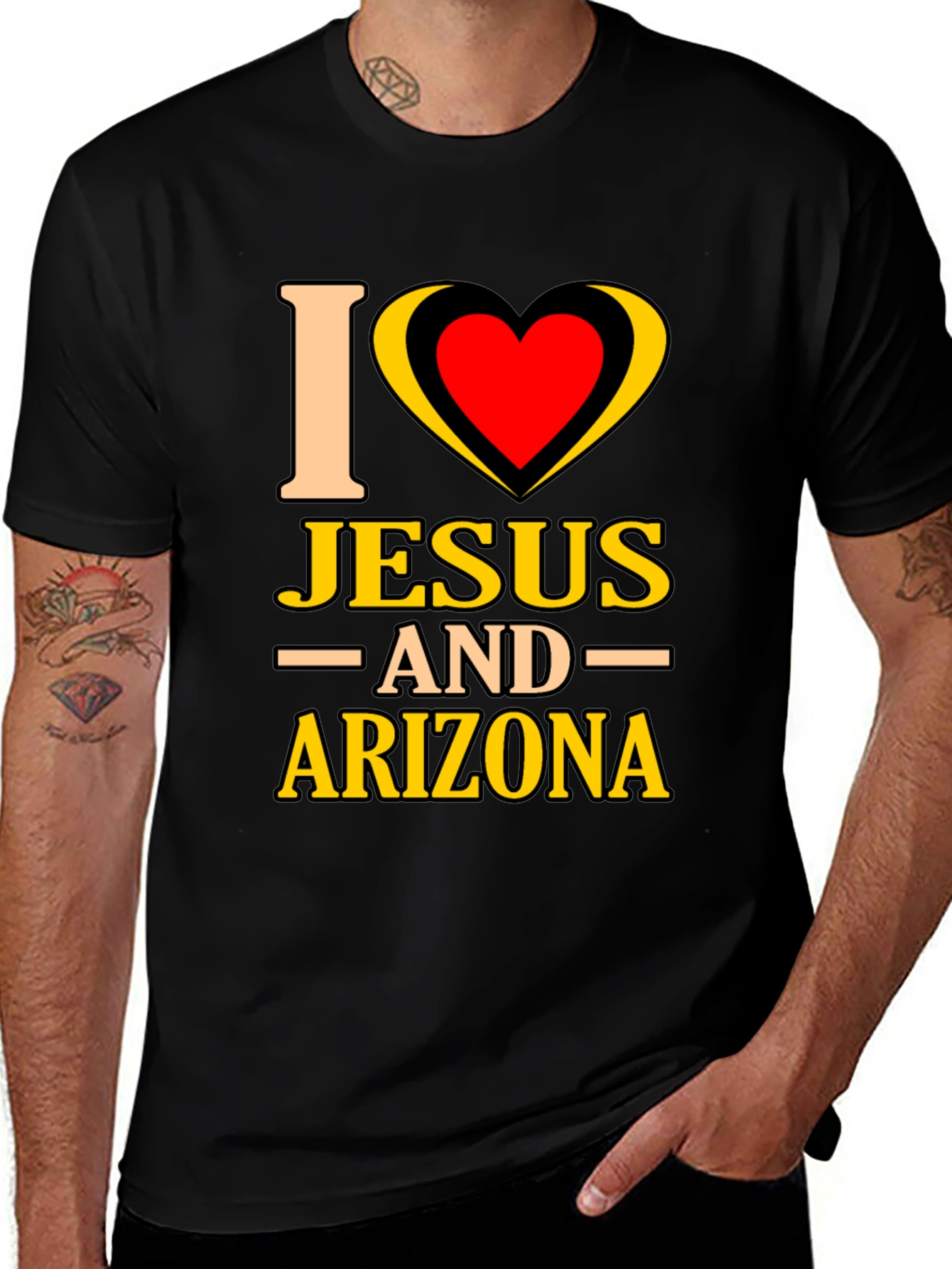 Variant 19 of I Love Jesus and Arizona T-Shirt