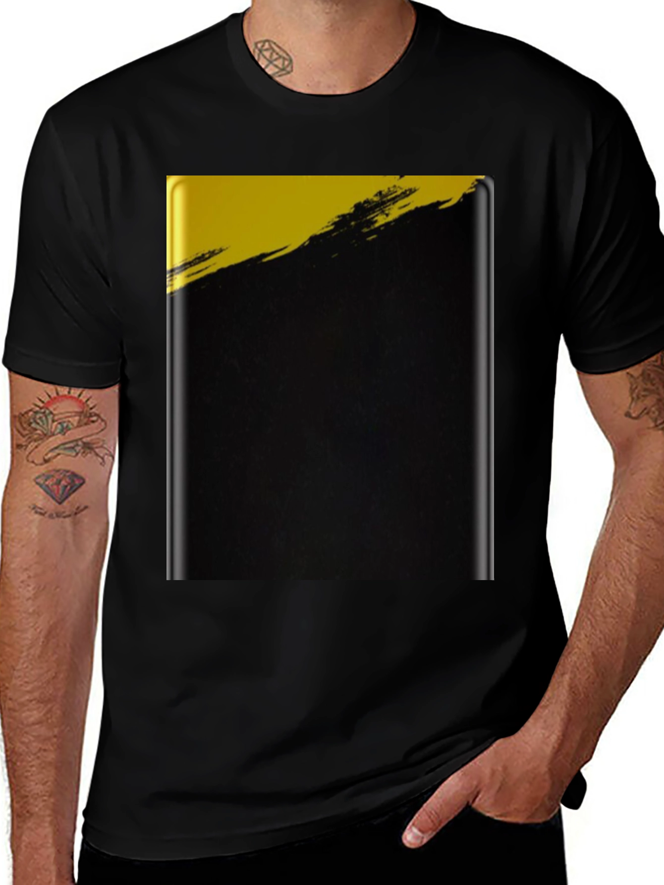 Variant 21 of Modern Abstract Black and Gold Graphic Tee