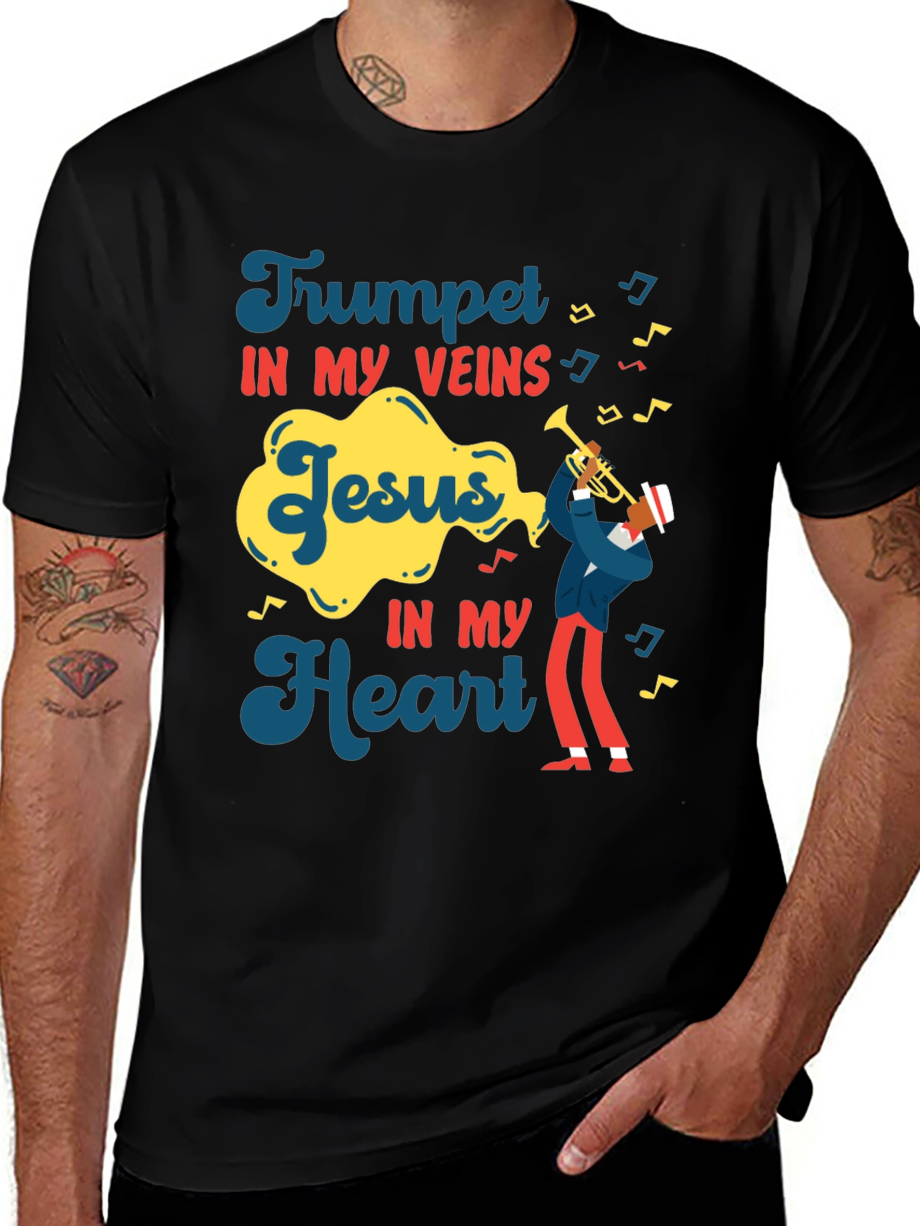 Variant 10 of Trumpet in My Veins Jesus in My Heart T-Shirt