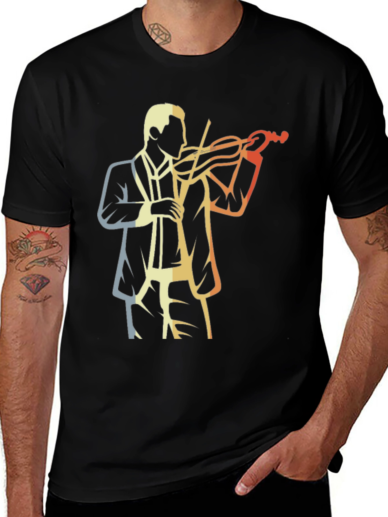 Variant 21 of Retro Violinist Graphic Tee