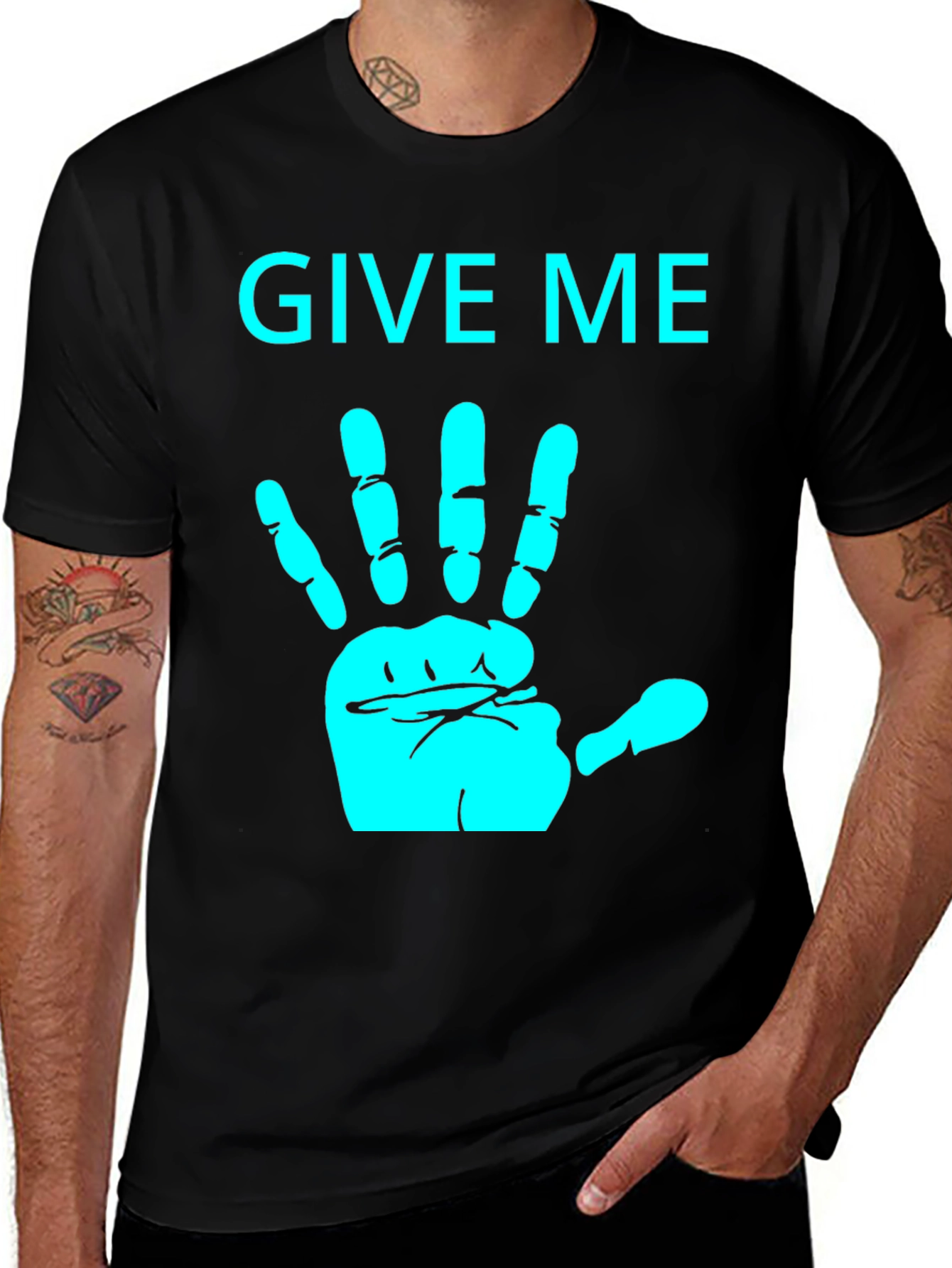 Variant 3 of Give Me A Hand Novelty Graphic T-Shirt