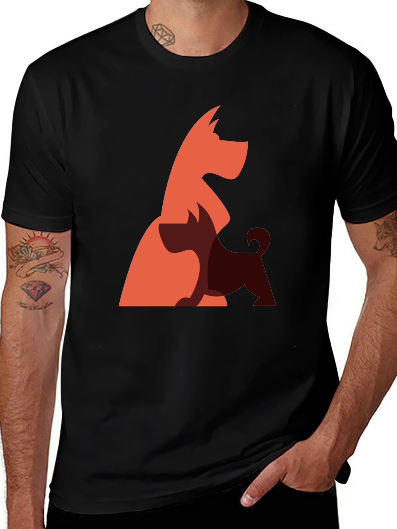 Black Dog Breed Graphic Tee - Modern Pet Lover Shirt main image