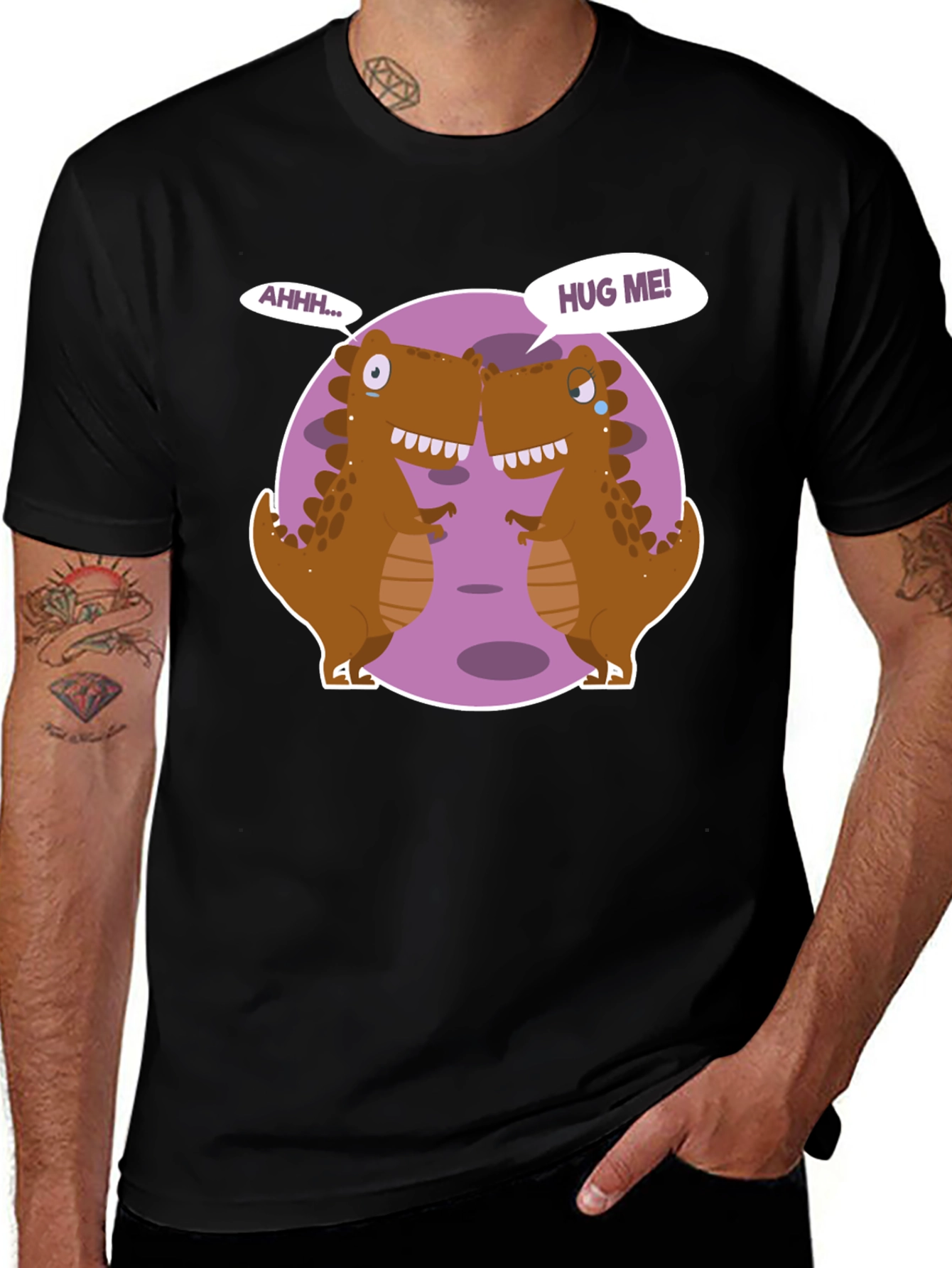 Variant 9 of Dino Hugs Graphic Tee - Funny T-Rex T-Shirt