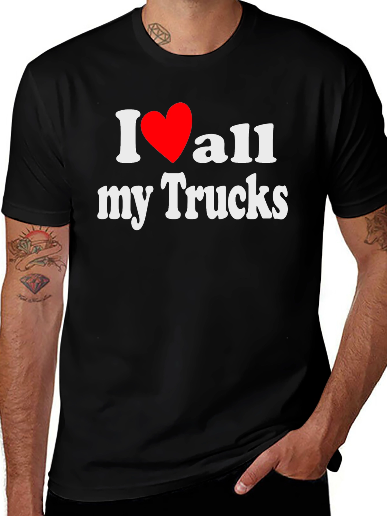 Variant 25 of I Love All My Trucks T-Shirt - Black