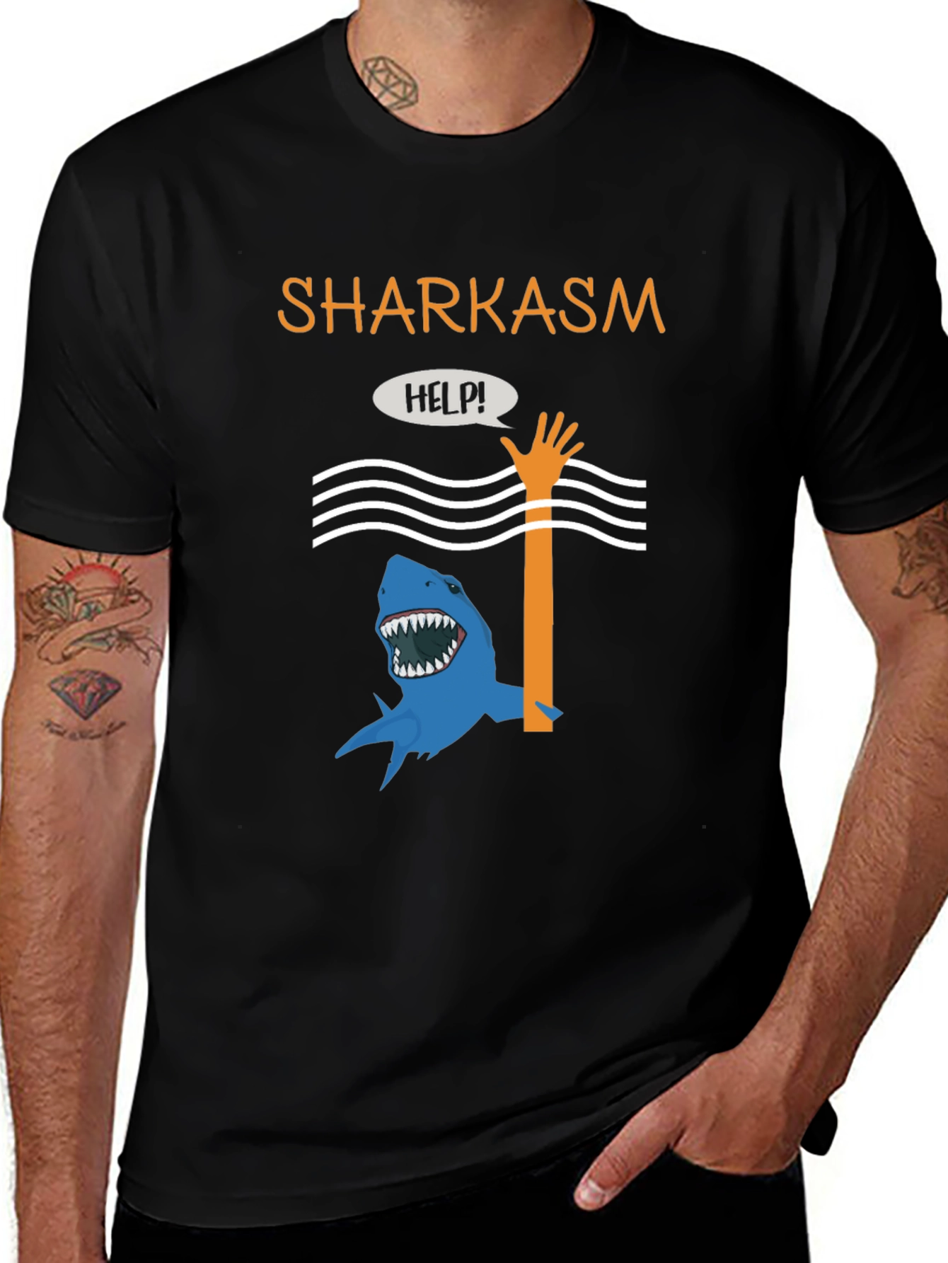 Sharkasm Funny Graphic T-Shirt