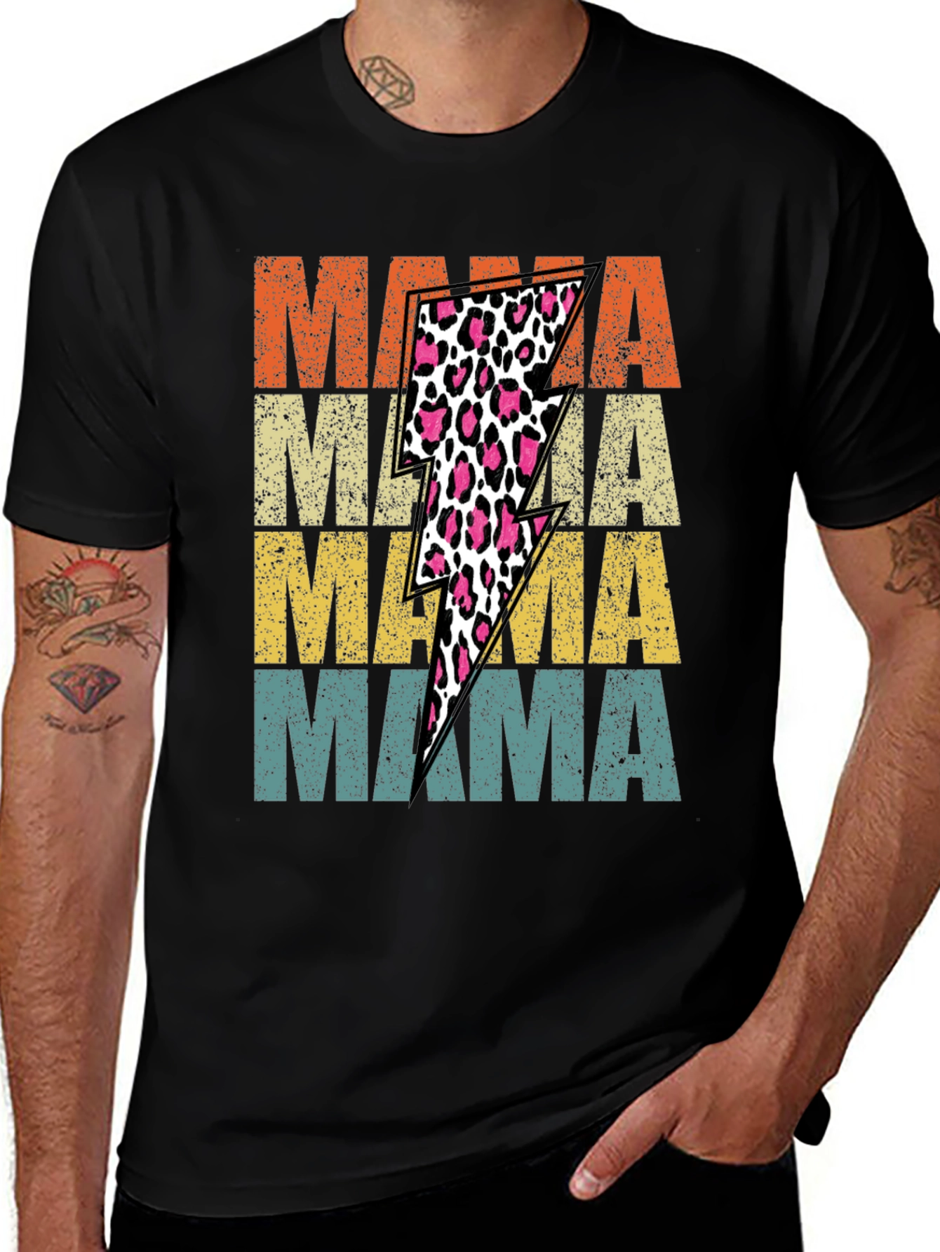 Variant 17 of Retro Mama Lightning Bolt Graphic Tee