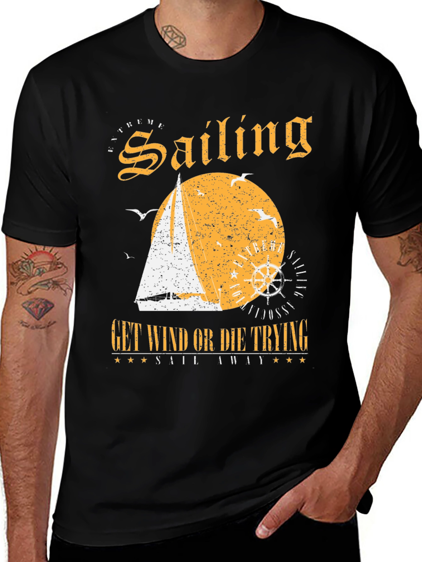 Variant 8 of Sailing Graphic T-Shirt - Get Wind or Die Trying