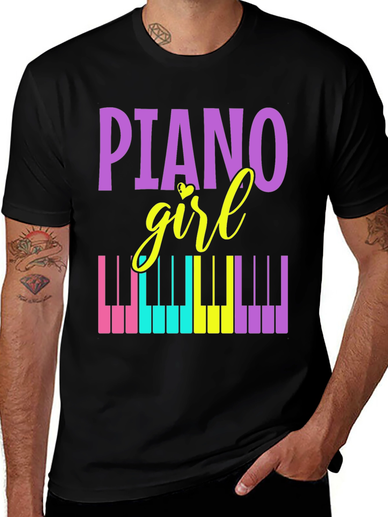 Variant 6 of Piano Girl T-Shirt - Musician Tee