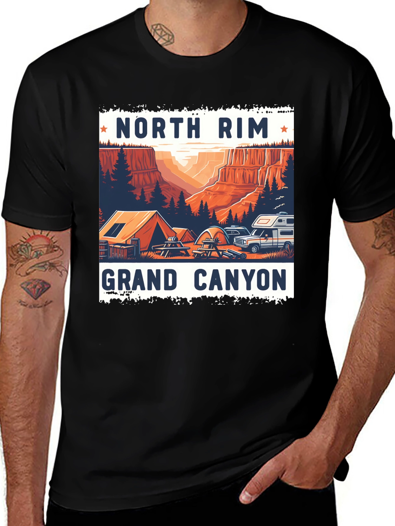 Variant 18 of North Rim Grand Canyon Camping Graphic Tee