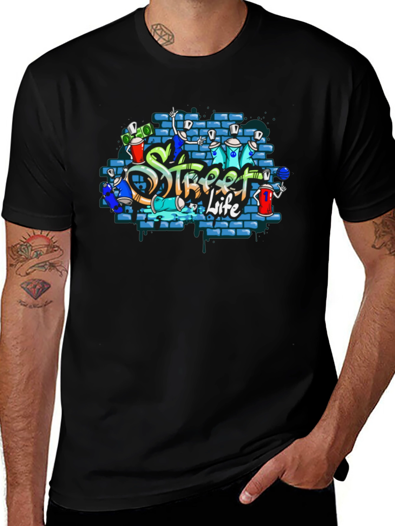 Variant 8 of Street Life Graffiti Tee - Urban Style Shirt