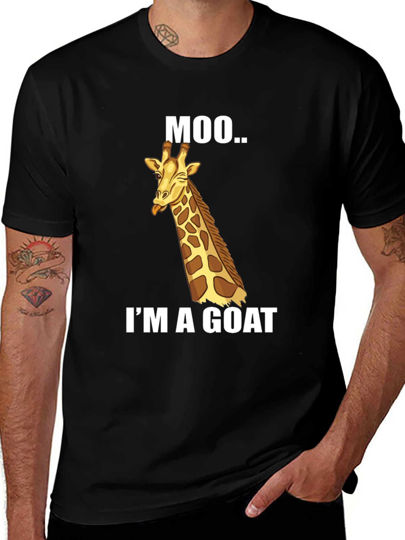 Variant 26 of Moo I'm a Goat Giraffe Humor Tee