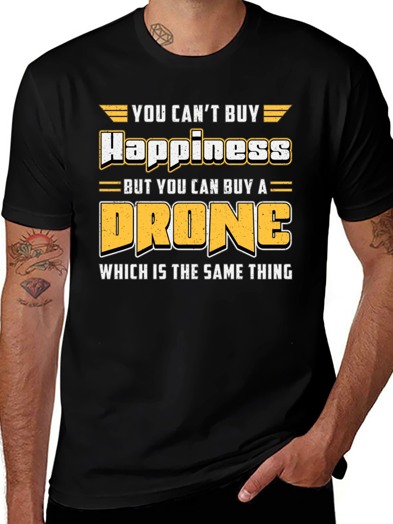 Funny Drone T-Shirt - Can't Buy Happiness Drone Shirt
