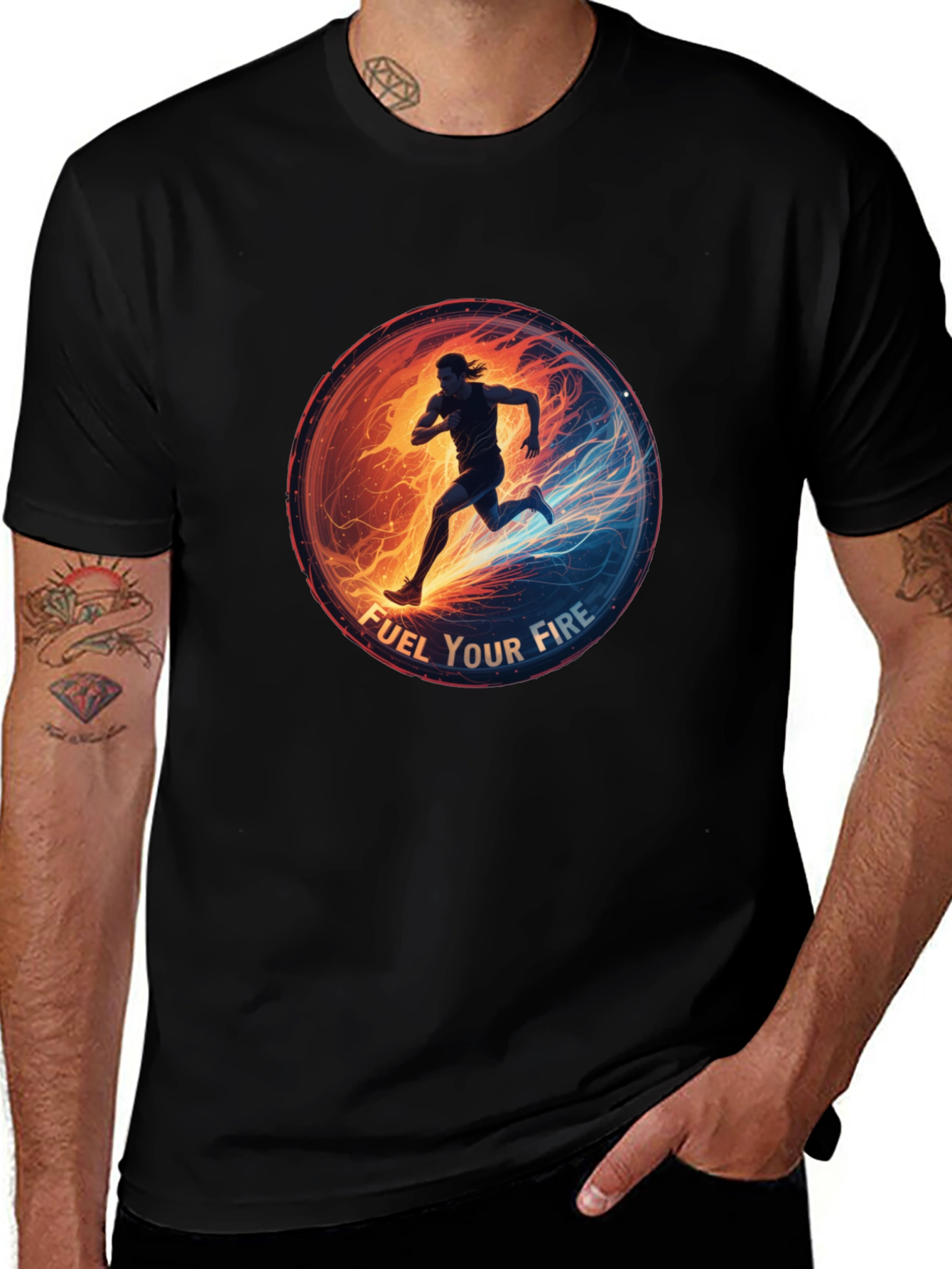 Variant 3 of Fuel Your Fire Running Graphic Tee - Black