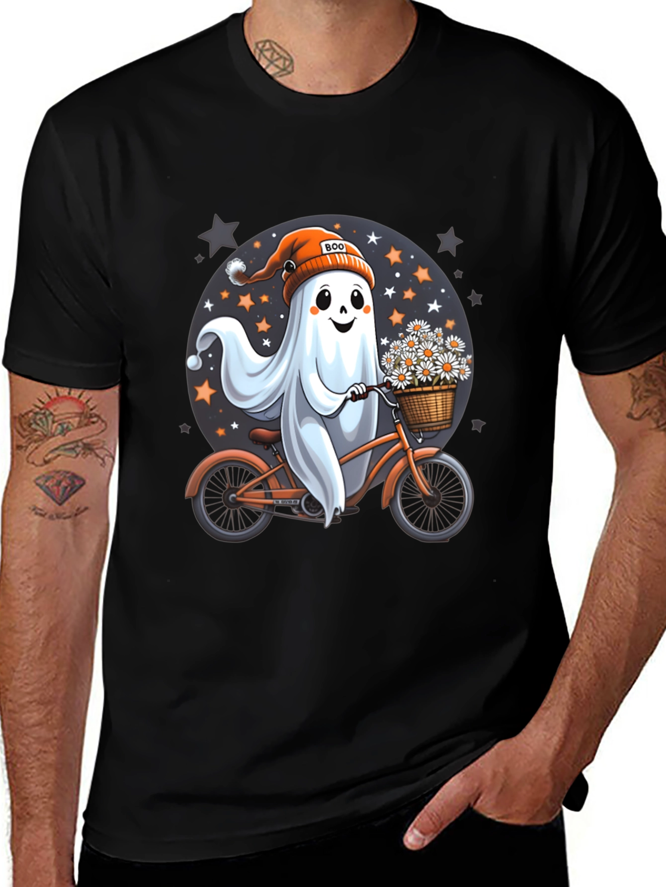 Variant 5 of Boo Ghost on Bike T-Shirt