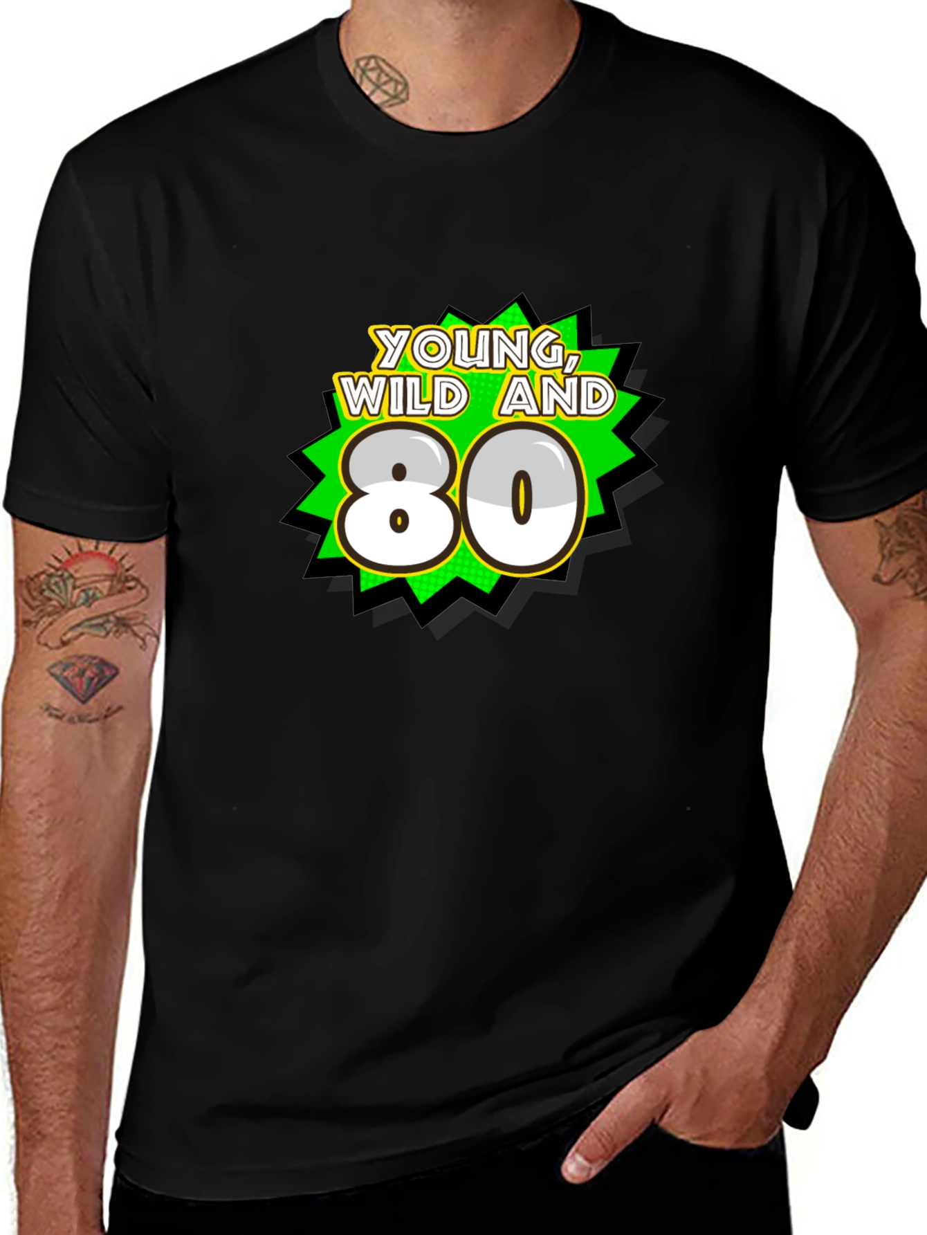 Variant 10 of Young Wild & 80 Black Graphic Tee
