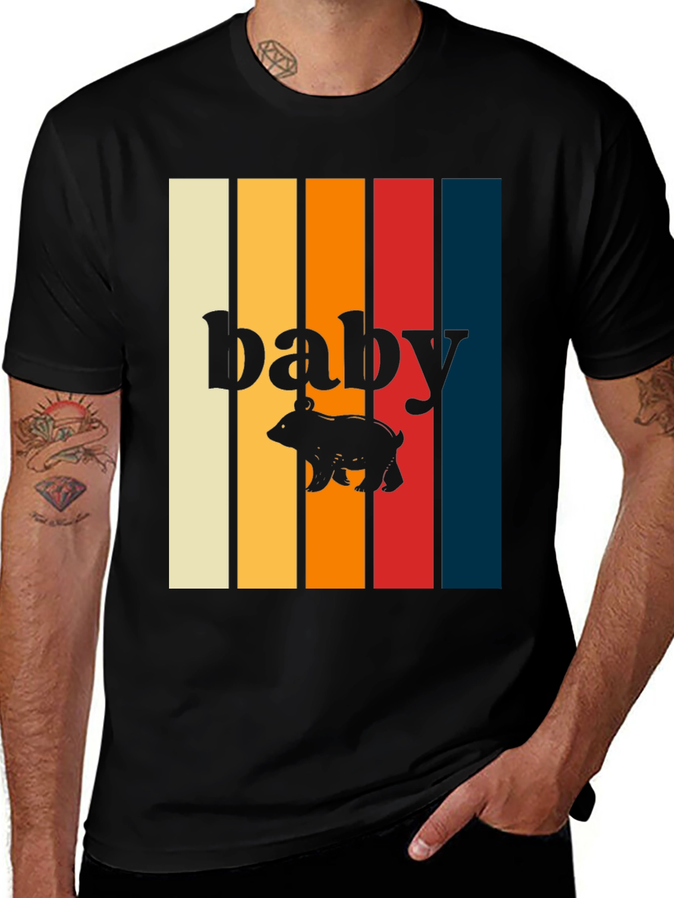 Variant 17 of Baby Bear Retro Striped Tee - Classic Style