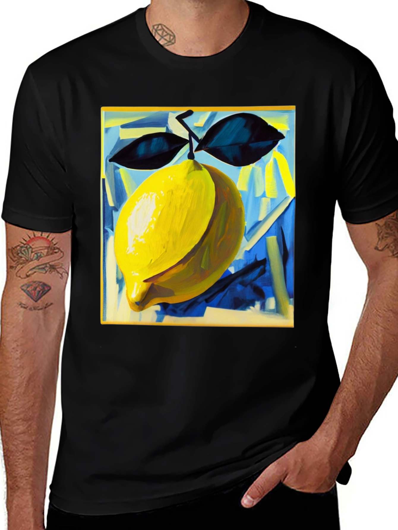 Variant 29 of Abstract Lemon Graphic Tee - Modern Art Shirt