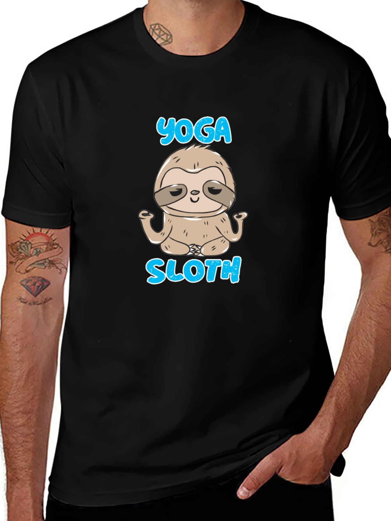 Variant 28 of Yoga Sloth T-Shirt - Meditating Cartoon Animal Tee