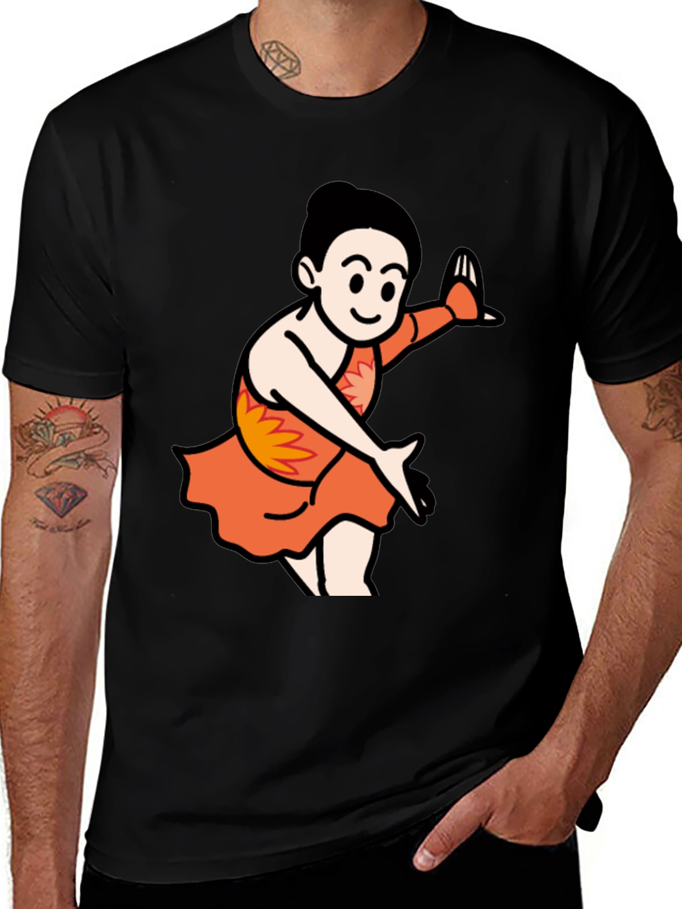 Variant 12 of Cartoon Dancer Black T-Shirt