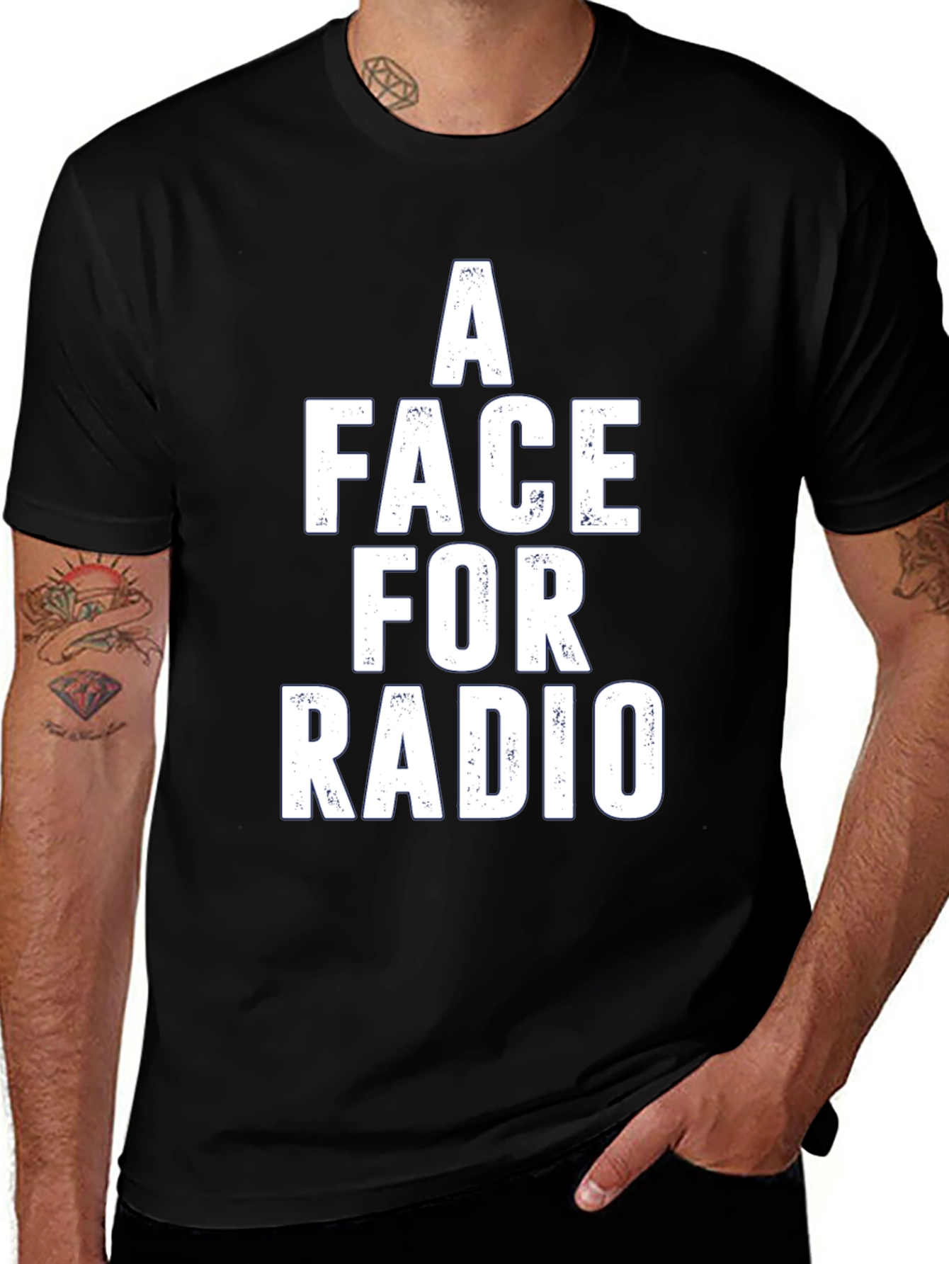 Variant 2 of A Face For Radio Graphic Tee - Black Cotton Shirt