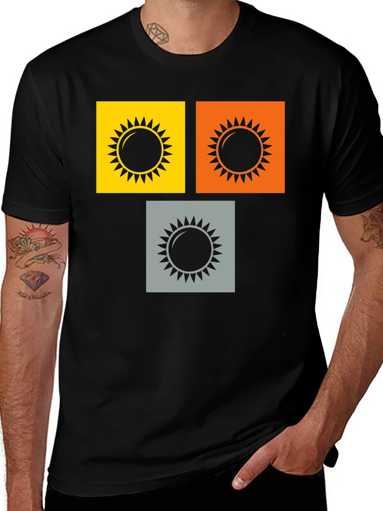 Variant 24 of Geometric Sun Graphic Tee - Unique Modern Style