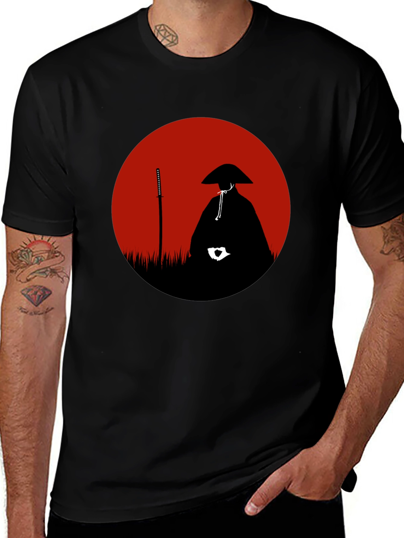 Variant 15 of Samurai Silhouette T-Shirt - Martial Arts Graphic Tee