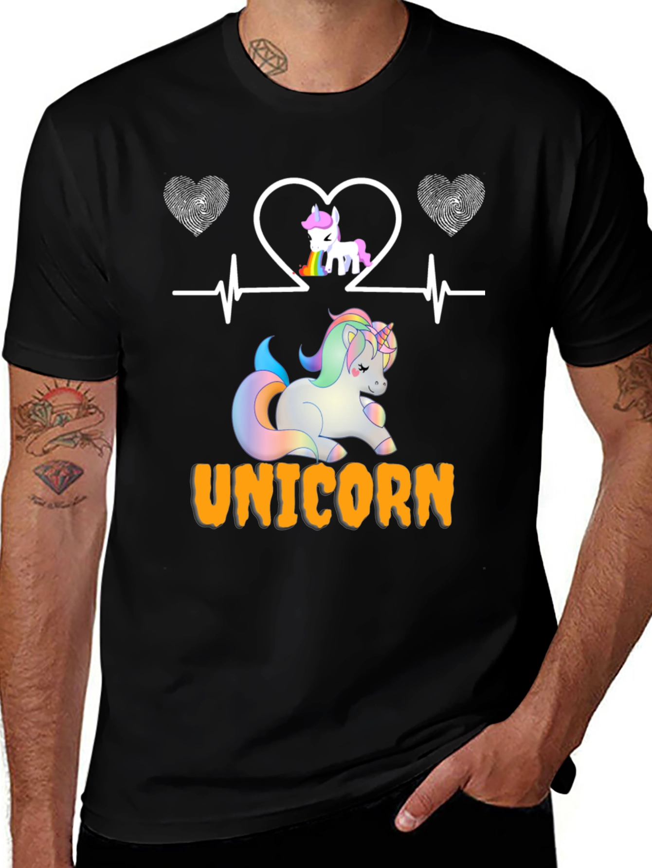 Variant 30 of Unicorn Heartbeat Graphic T-Shirt