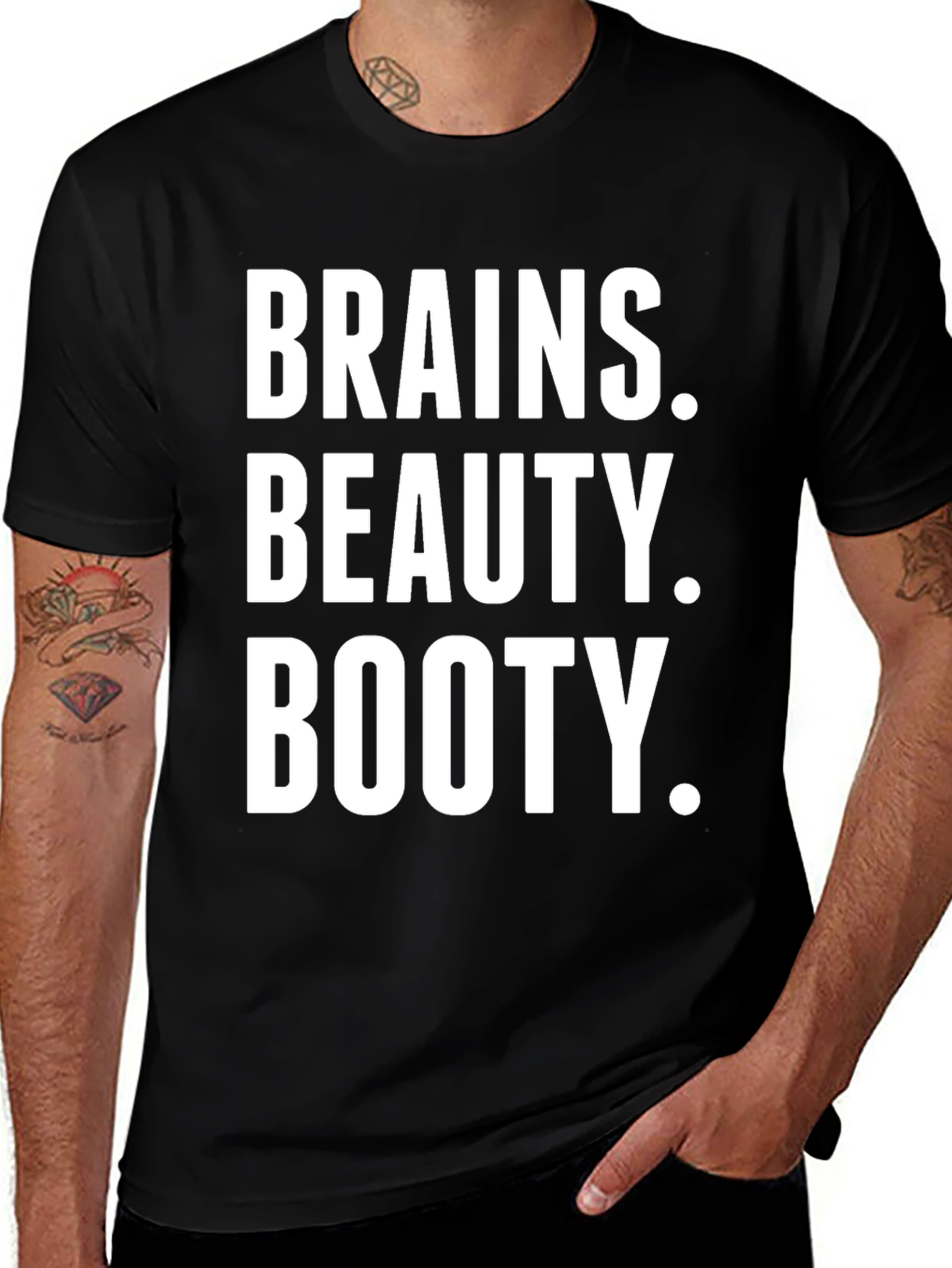 Variant 17 of Brains Beauty Booty Graphic Tee - Unisex