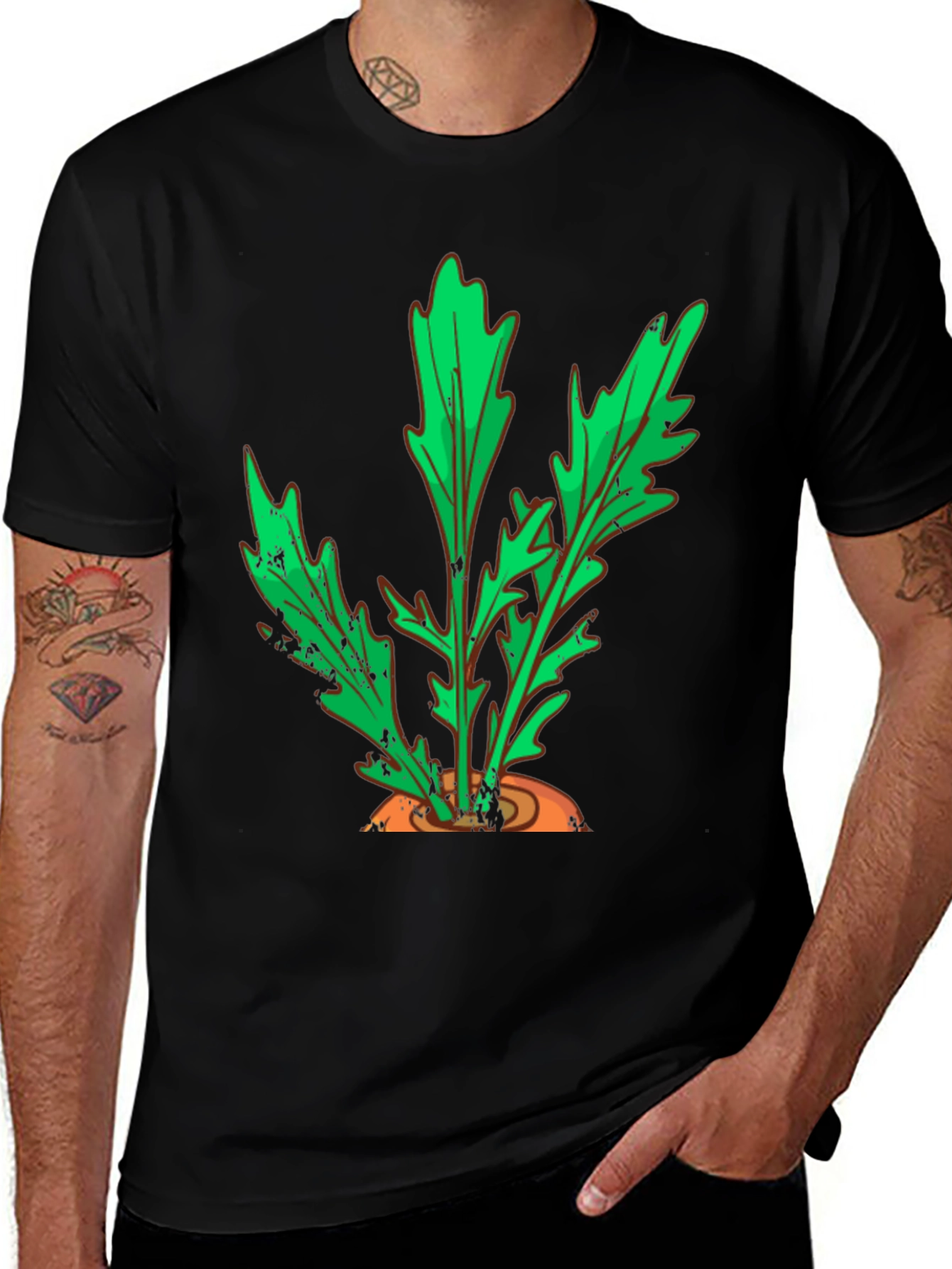 Variant 29 of Carrot Top Graphic Tee - Black Cotton T-Shirt
