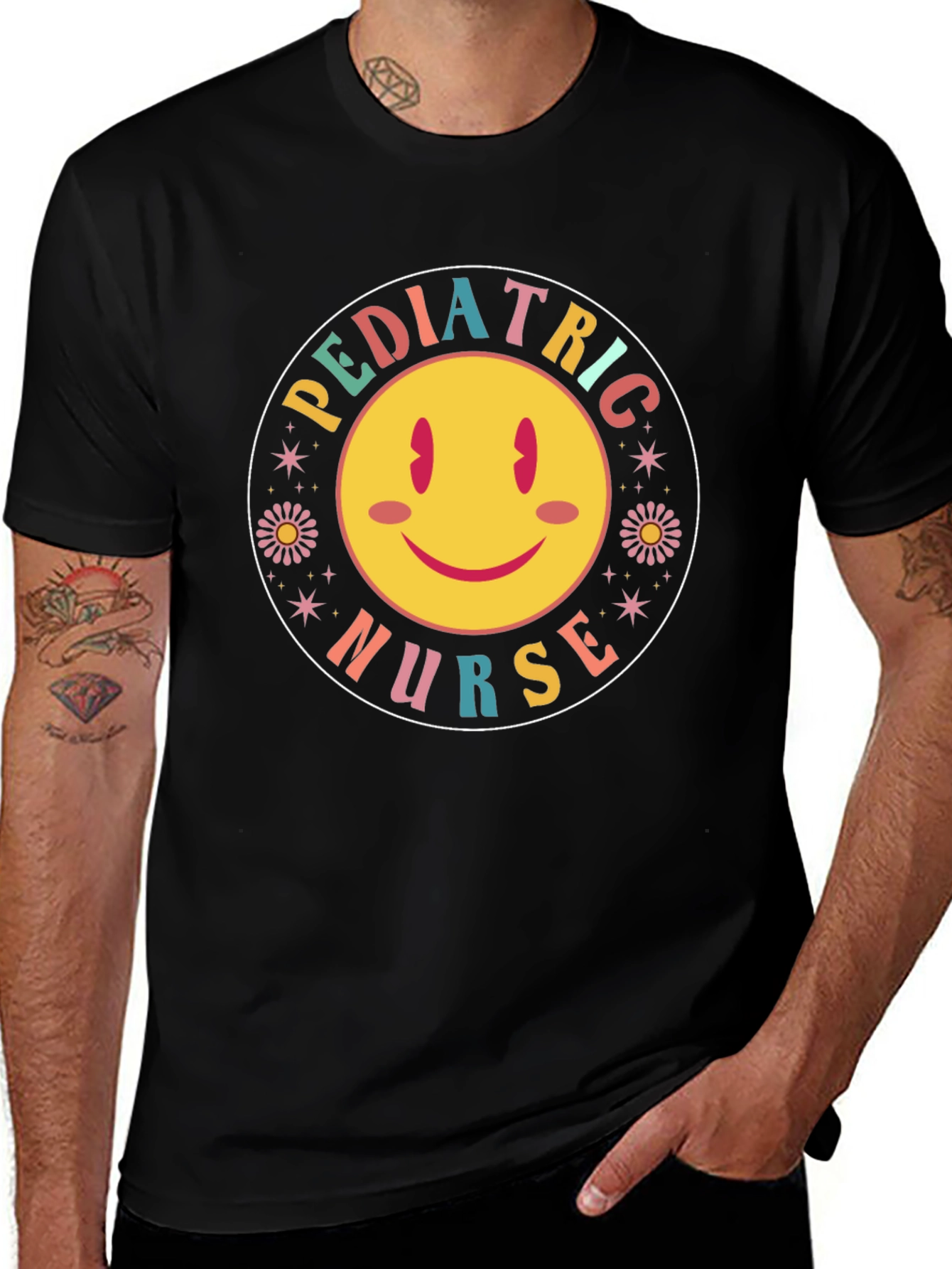 Pediatric Nurse Smiley Face Graphic Tee