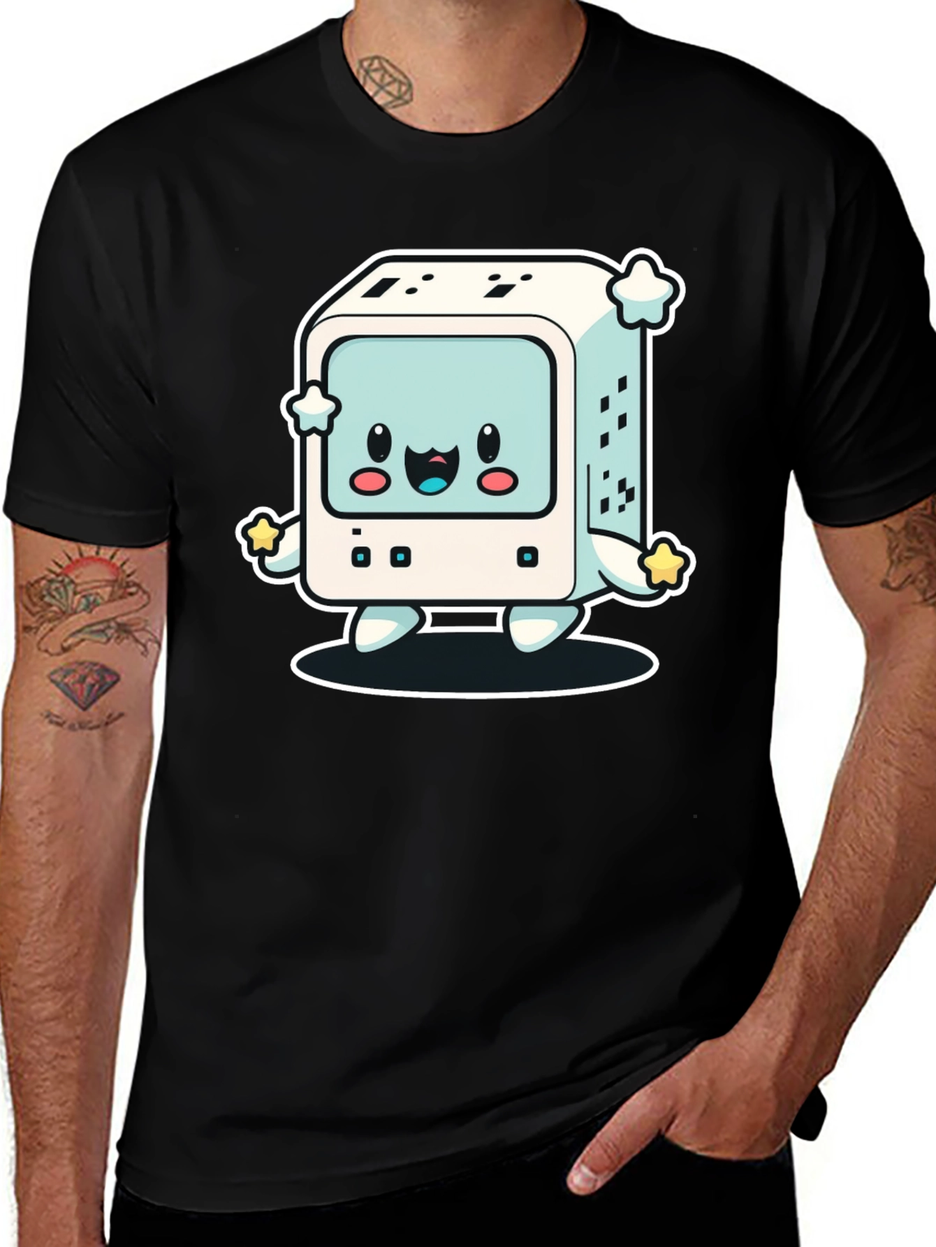 Variant 17 of Kawaii Computer T-Shirt - Retro Gaming Style